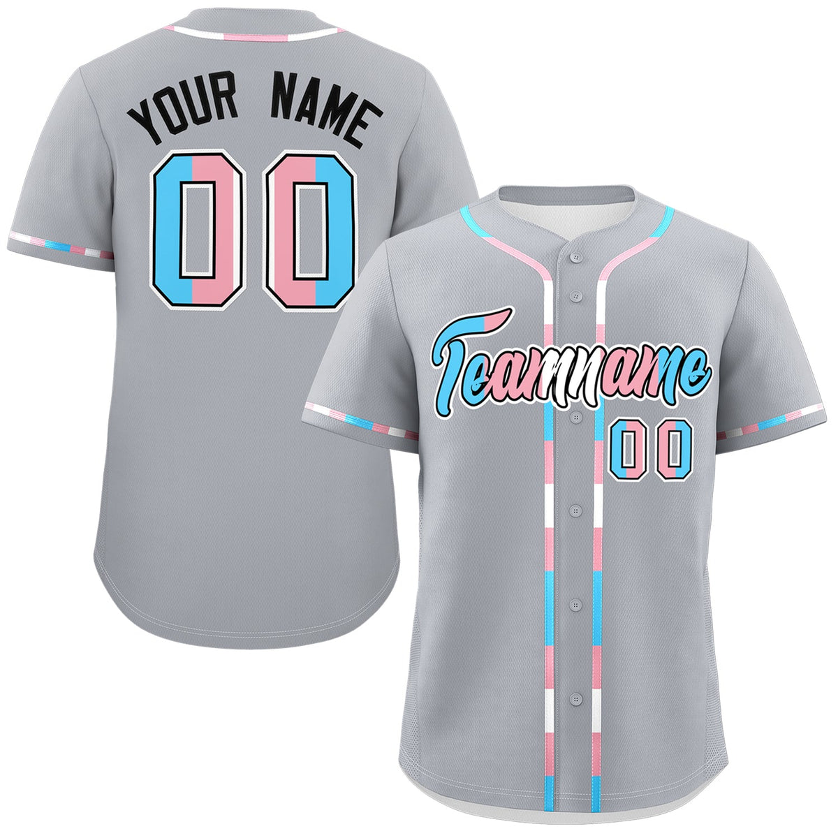 Custom Gray Transgender For Pride Month Classic Style Baseball Jersey| KXKSHOP