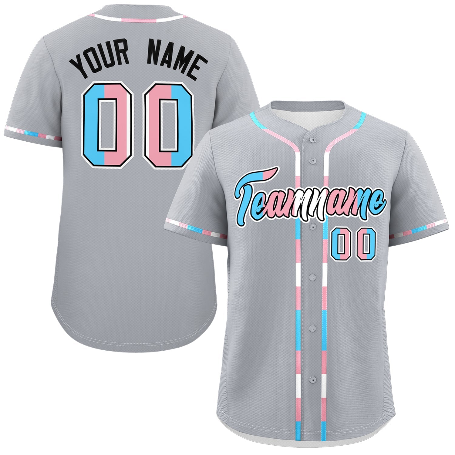 Custom Gray Transgender For Pride Month Classic Style Baseball Jersey| KXKSHOP