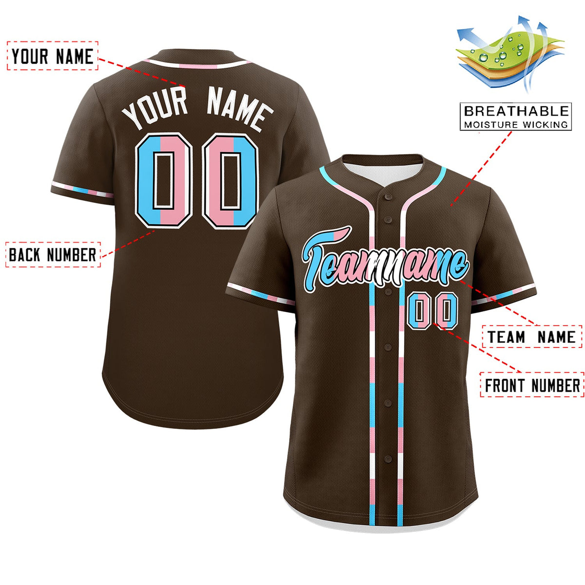 Custom Brown Transgender For Pride Month Classic Style Baseball Jersey| KXKSHOP
