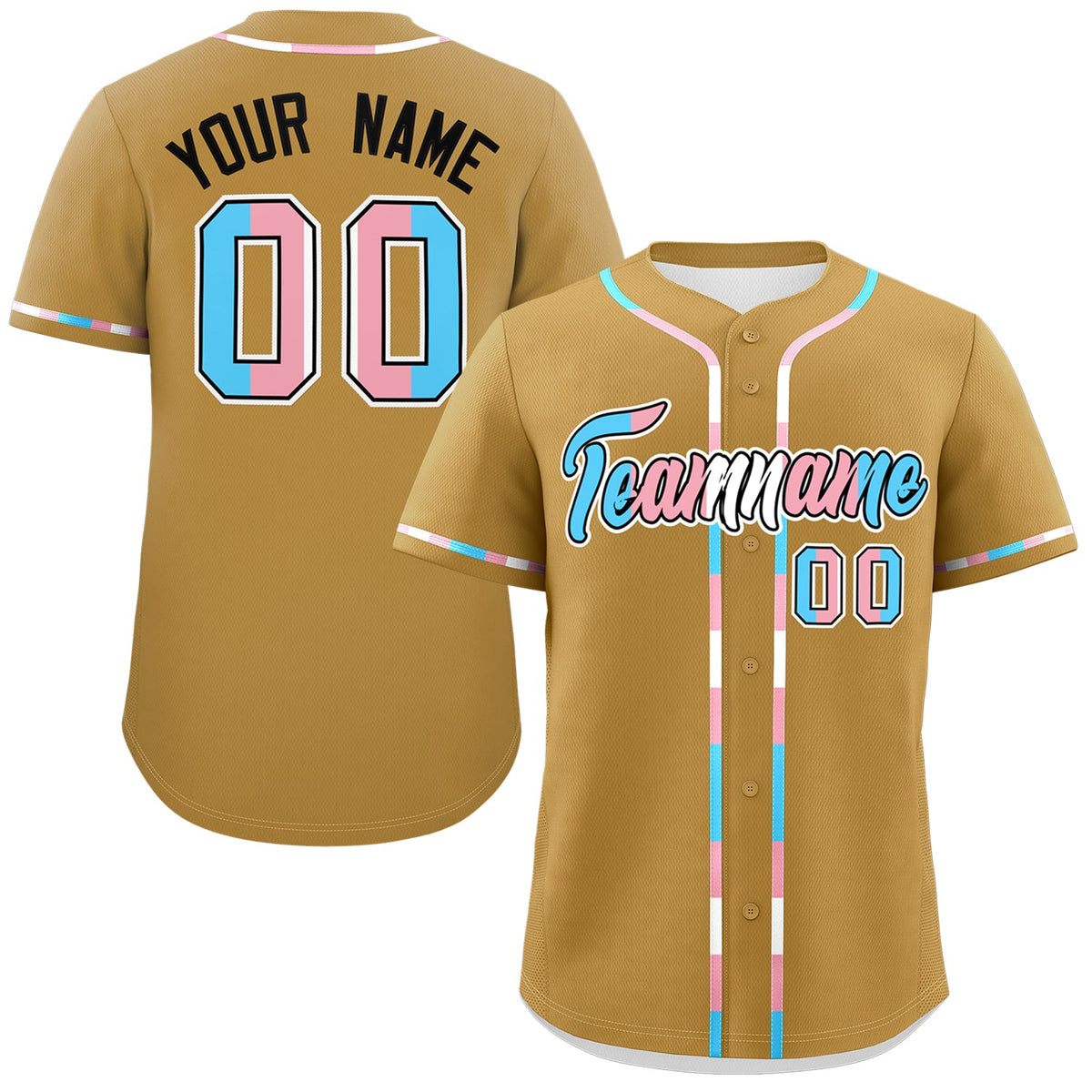 Custom Old Gold Transgender For Pride Month Classic Style Baseball Jersey| KXKSHOP
