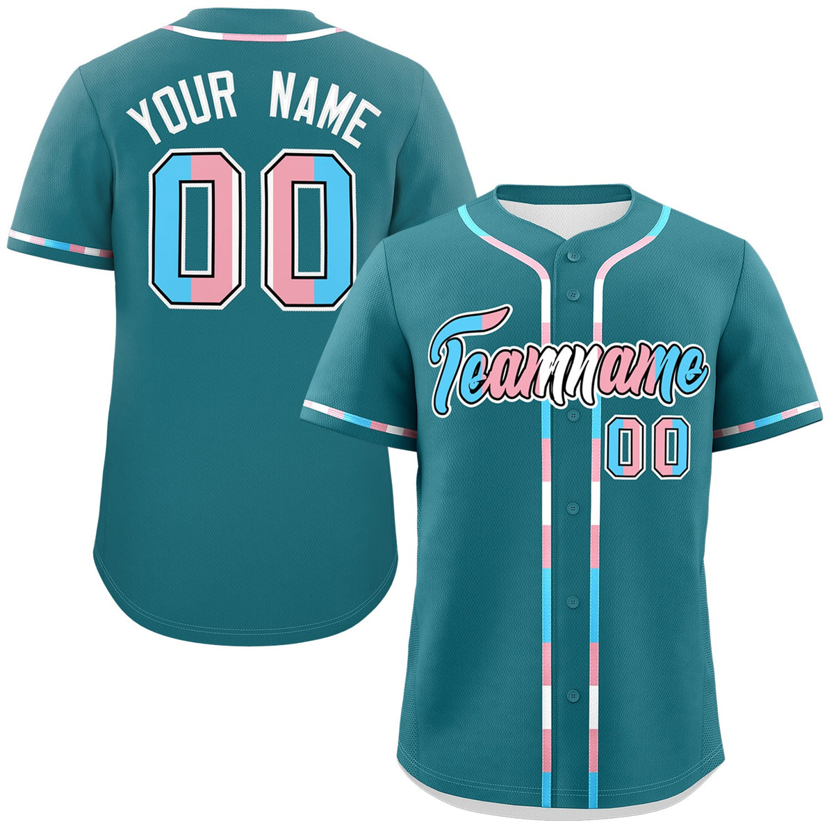 Custom Teal Transgender For Pride Month Classic Style Baseball Jersey| KXKSHOP