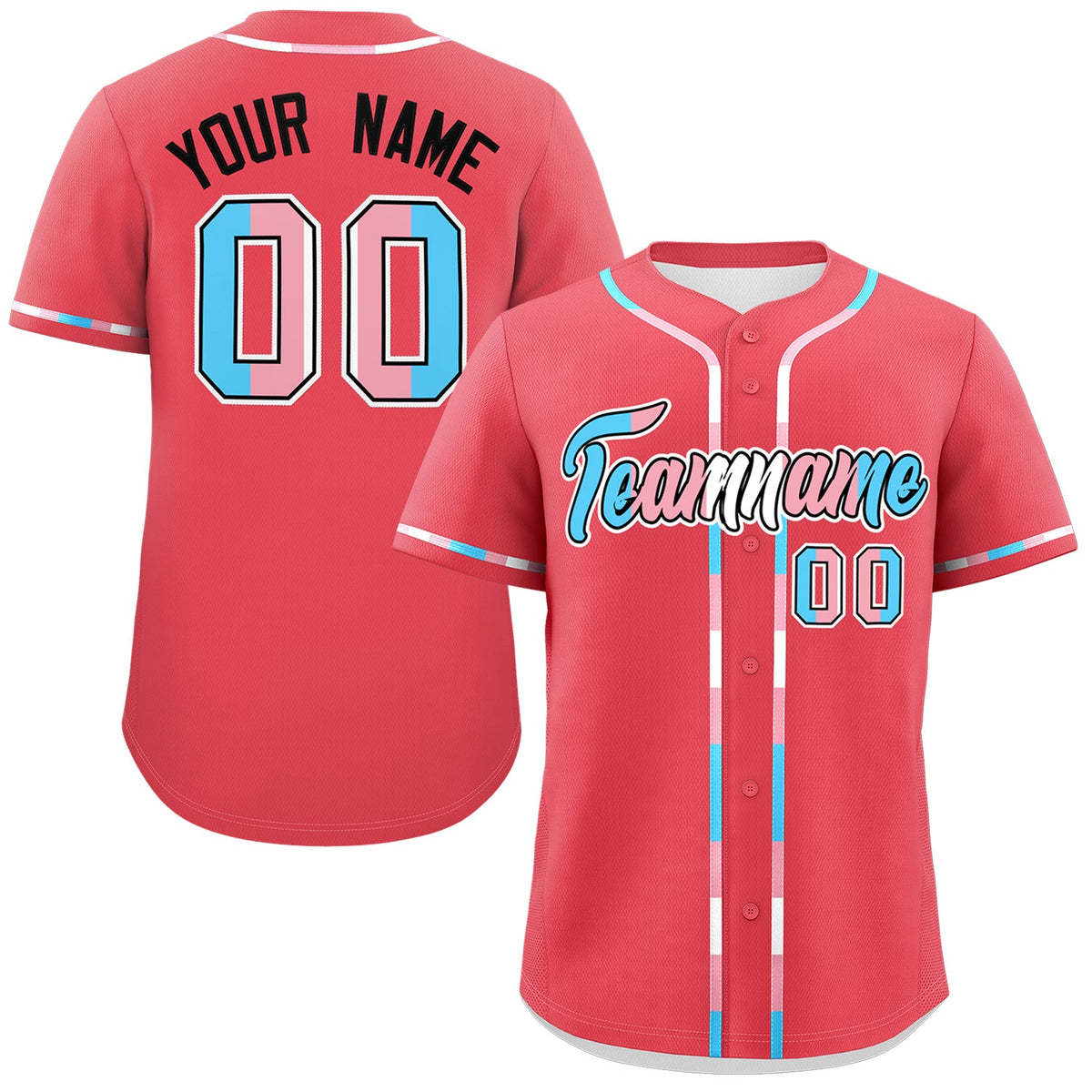 Custom Light Red Transgender For Pride Month Classic Style Baseball Jersey| KXKSHOP