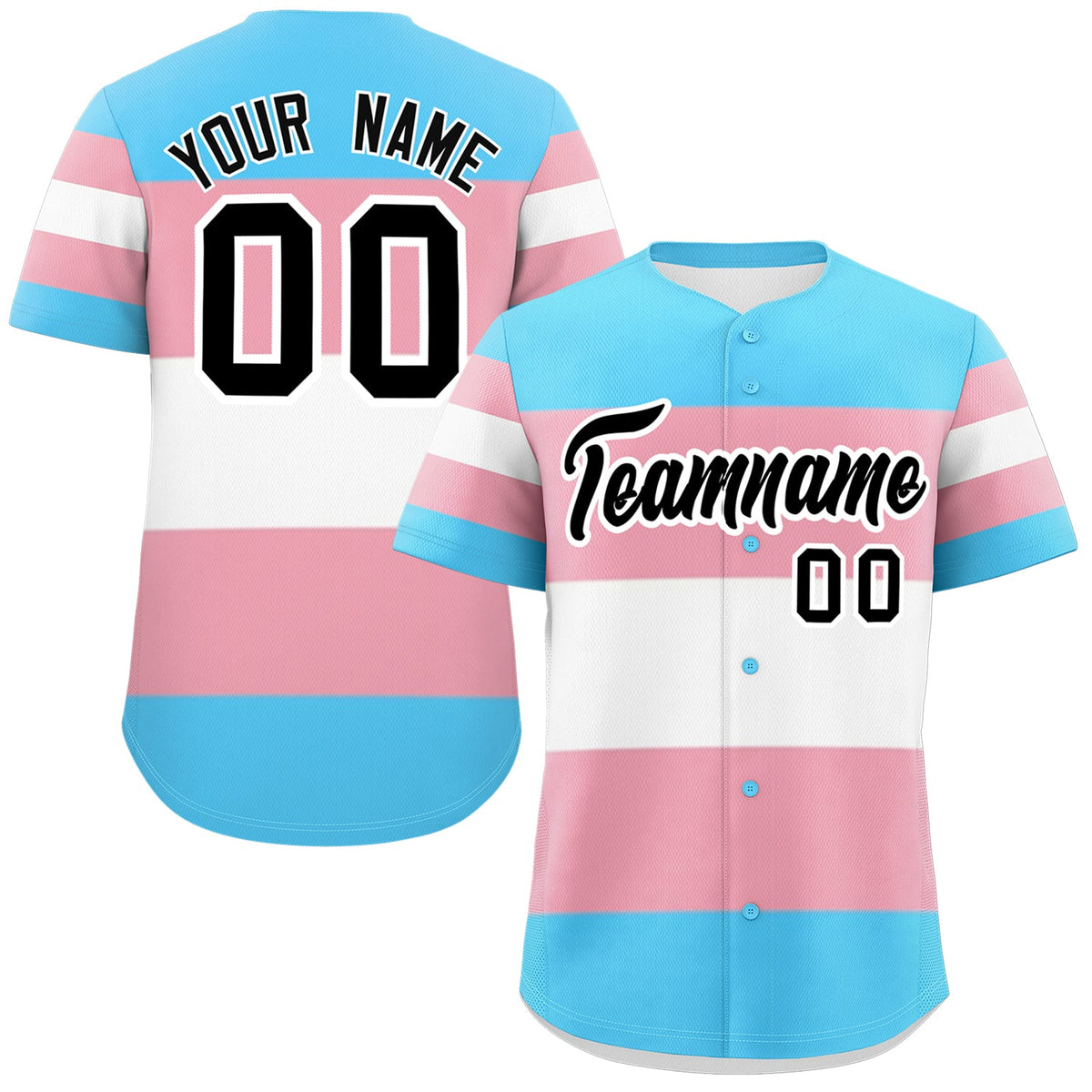 Custom Blue Light Pink Transgender For Pride Month Classic Style Baseball Jersey| KXKSHOP