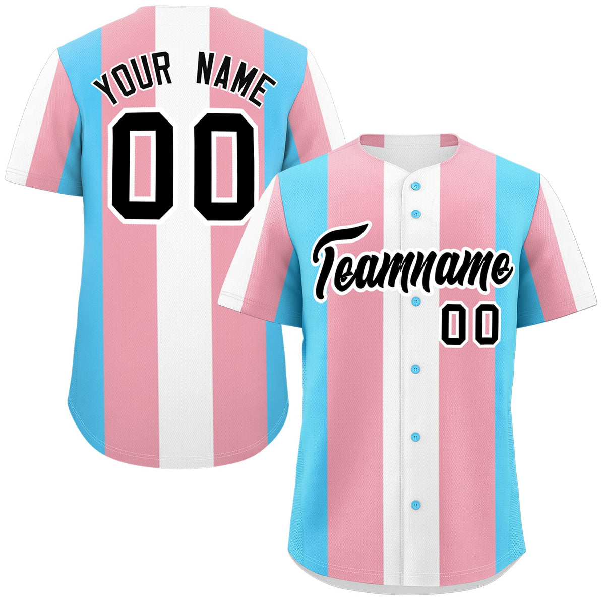 Custom White Light Pink Transgender For Pride Month Classic Style Baseball Jersey| KXKSHOP