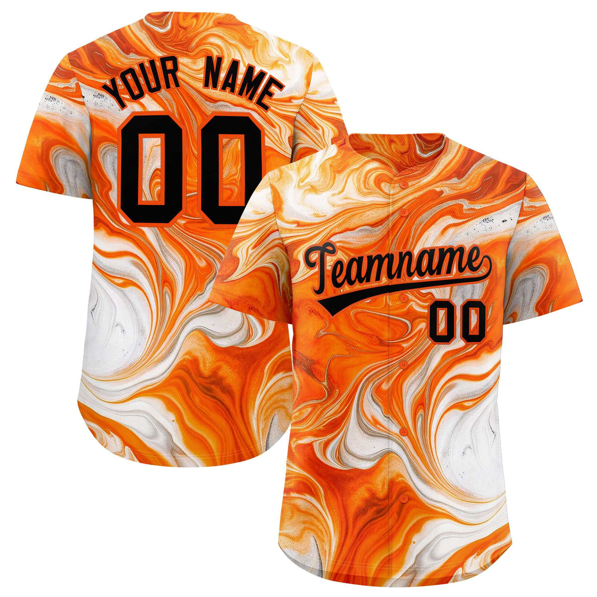 Custom Multi Color Split Fashion Fluid Pattern Authentic Baseball Jersey