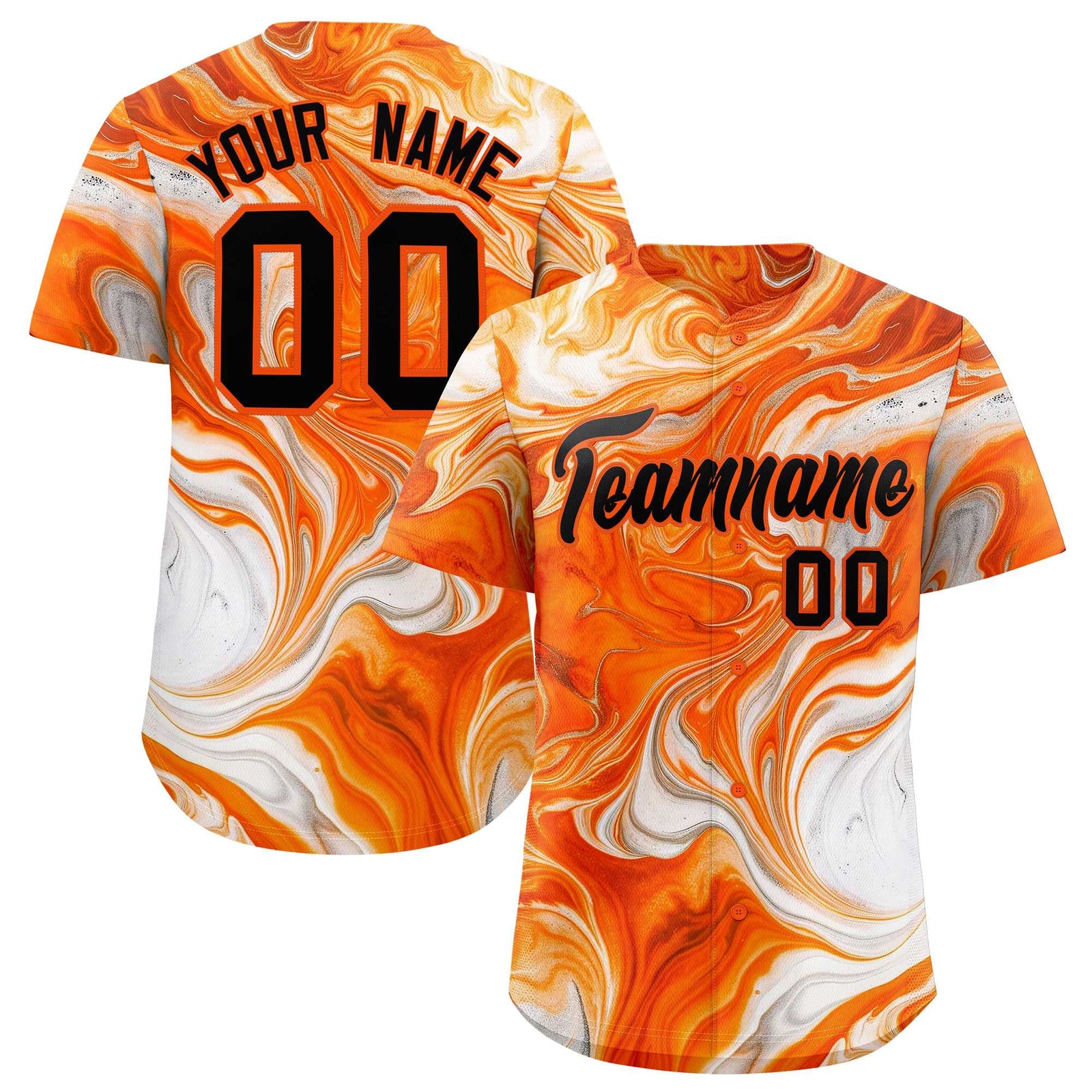Custom Multi Color Split Fashion Fluid Pattern Authentic Baseball Jersey