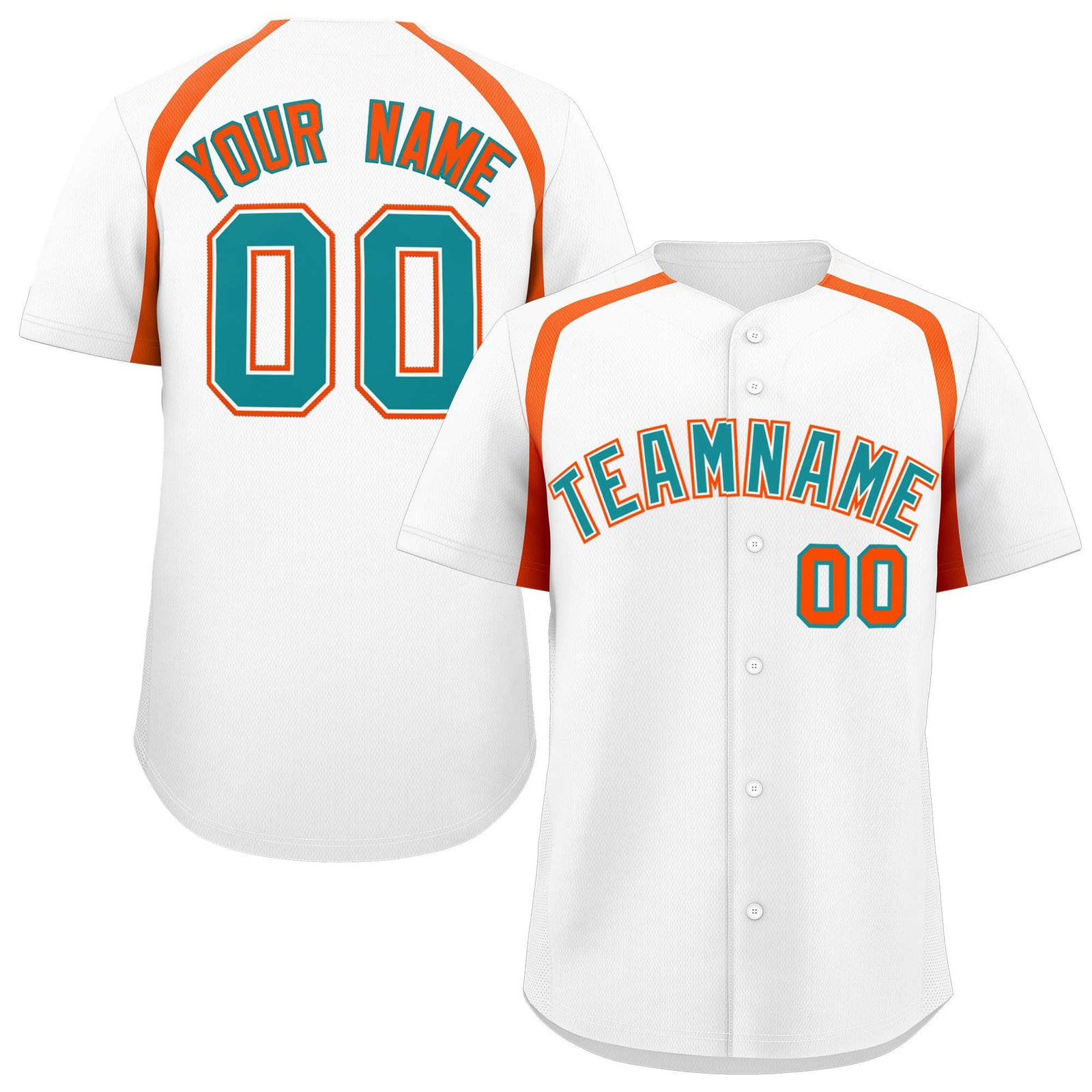 Custom White Orange Personalized Color Block Authentic Baseball Jersey