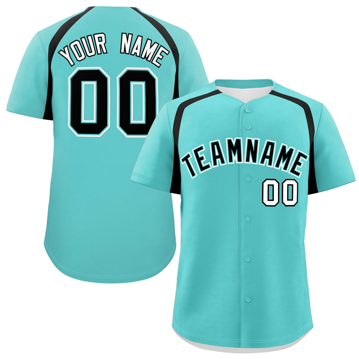 Custom Bright Green Black Personalized Color Block Authentic Baseball Jersey