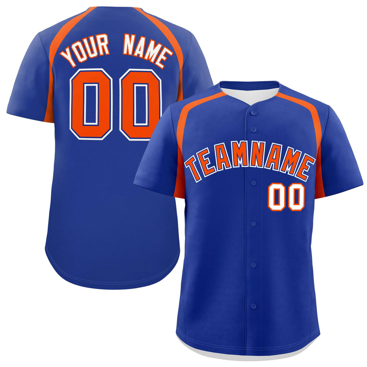 Custom Royal Orange Personalized Color Block Authentic Baseball Jersey