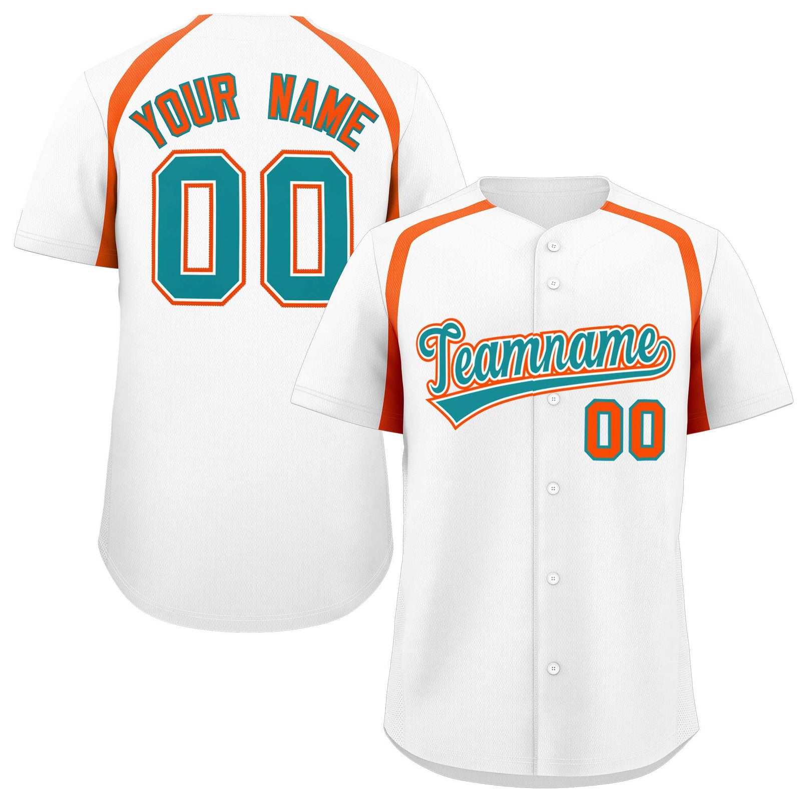 Custom White Orange Personalized Color Block Authentic Baseball Jersey