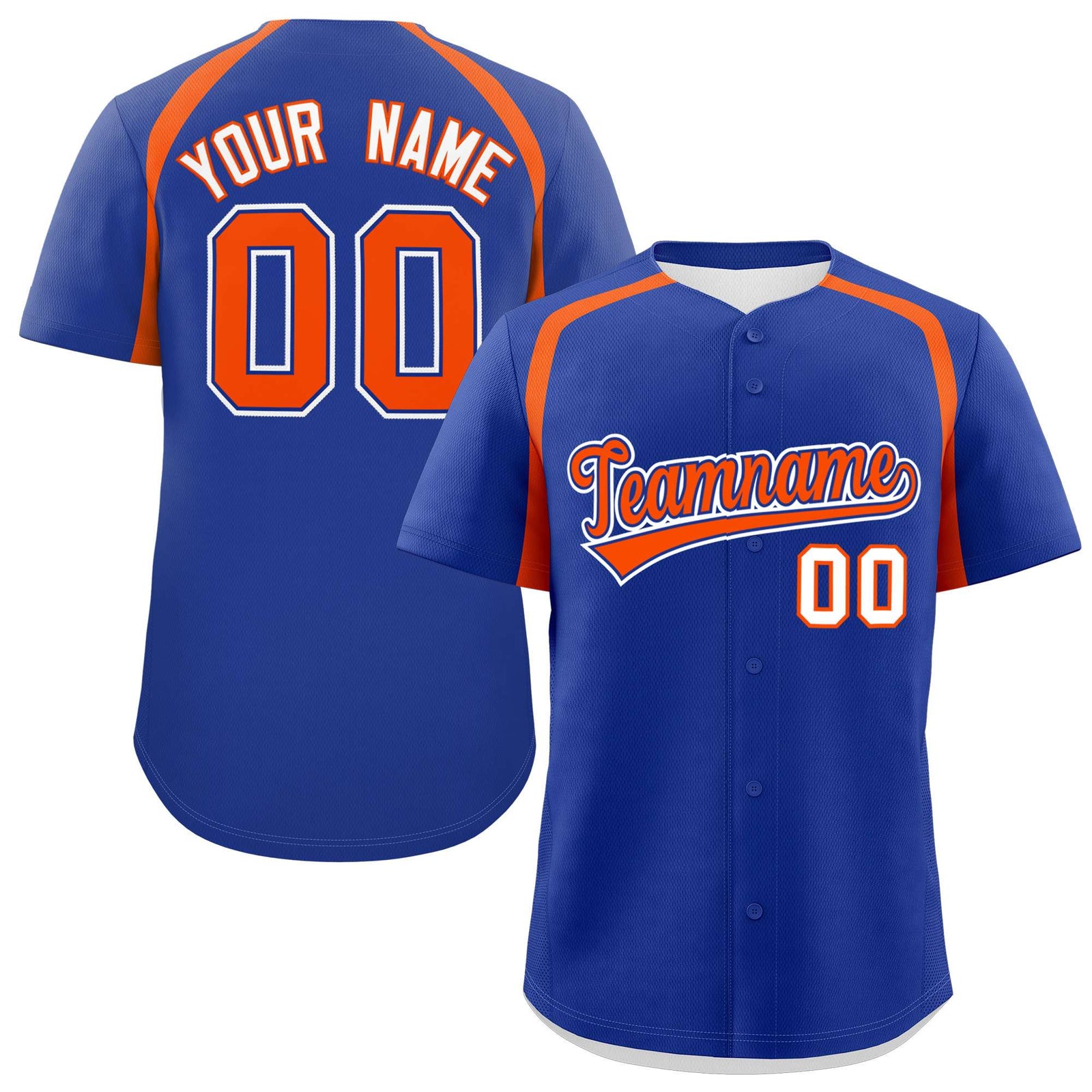 Custom Royal Orange Personalized Color Block Authentic Baseball Jersey