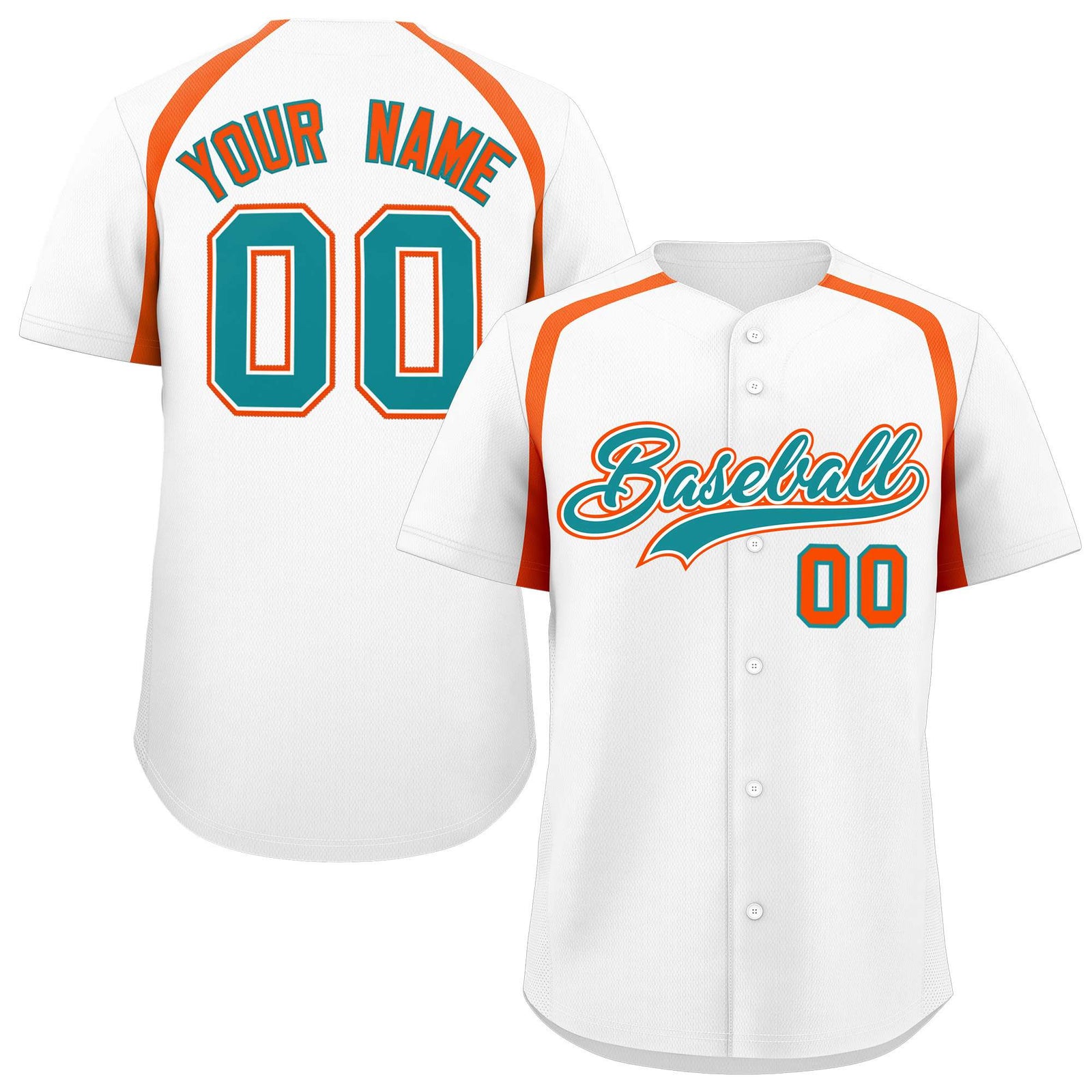 Custom White Orange Personalized Color Block Authentic Baseball Jersey
