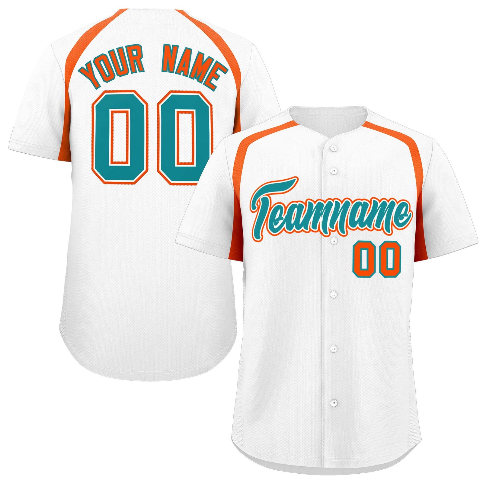 Custom White Orange Personalized Color Block Authentic Baseball Jersey