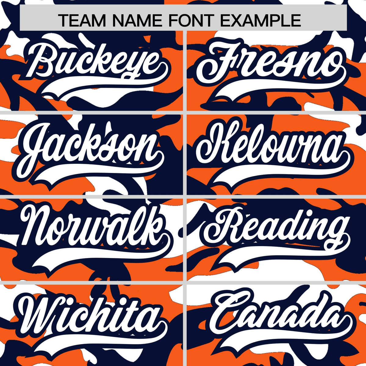 Custom Orange Navy White Camo Gradient Fashion Baseball Jersey | Perfect for Training,Sublimation Printed &amp; Stitched,Add Name and Numbern,Perfect for Teams | KXKSHOP