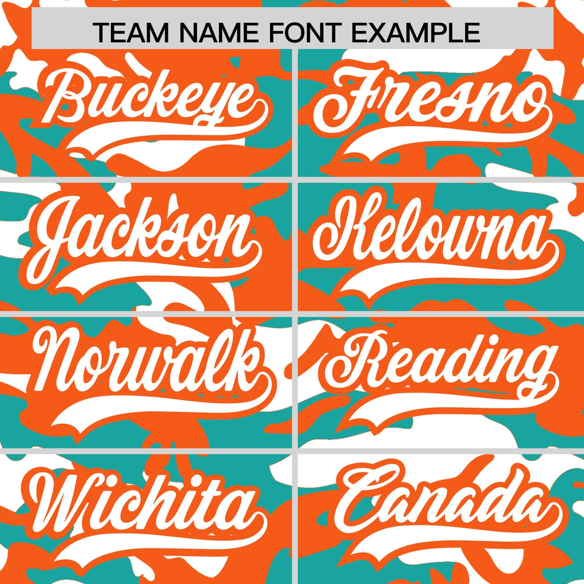 Custom Aqua White Orange Camo Gradient Fashion Baseball Jersey | Perfect for Training,Sublimation Printed &amp; Stitched,Add Name and Numbern,Perfect for Teams | KXKSHOP