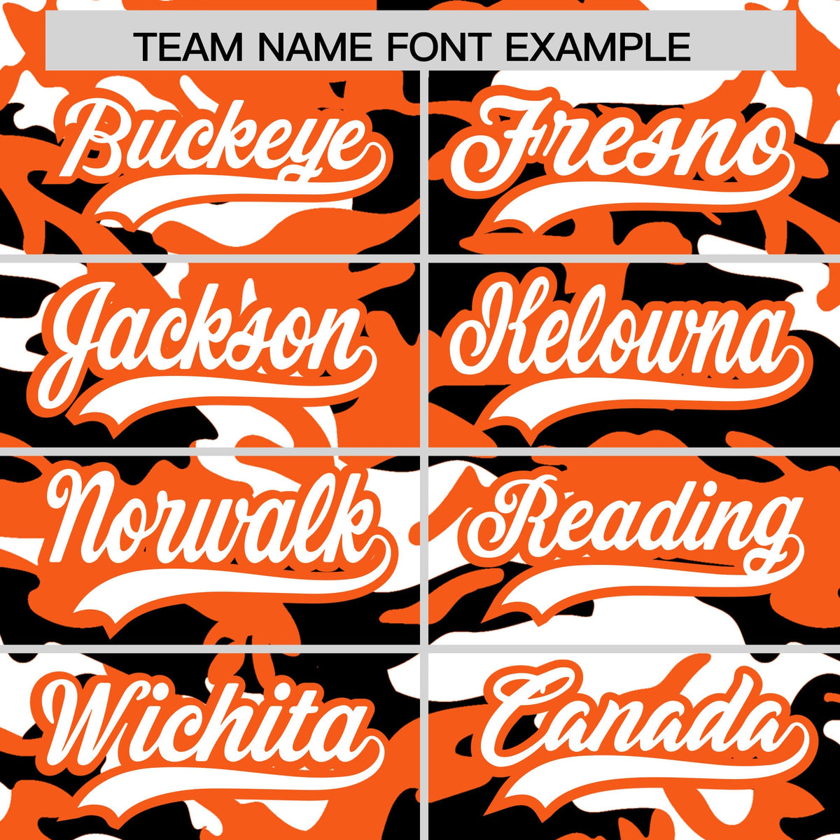 Custom Orange Black White Camo Gradient Fashion Baseball Jersey | Perfect for Training,Sublimation Printed &amp; Stitched,Add Name and Numbern,Perfect for Teams | KXKSHOP