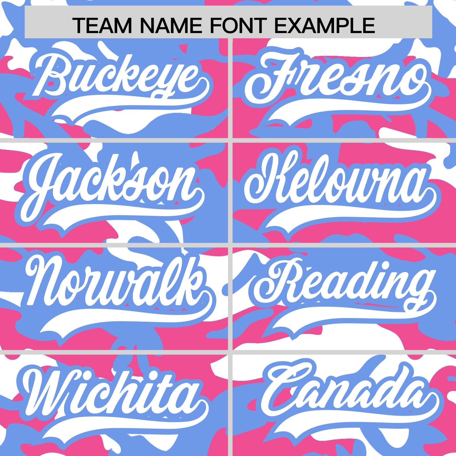 Custom Pink Light Blue White Camo Gradient Fashion Baseball Jersey