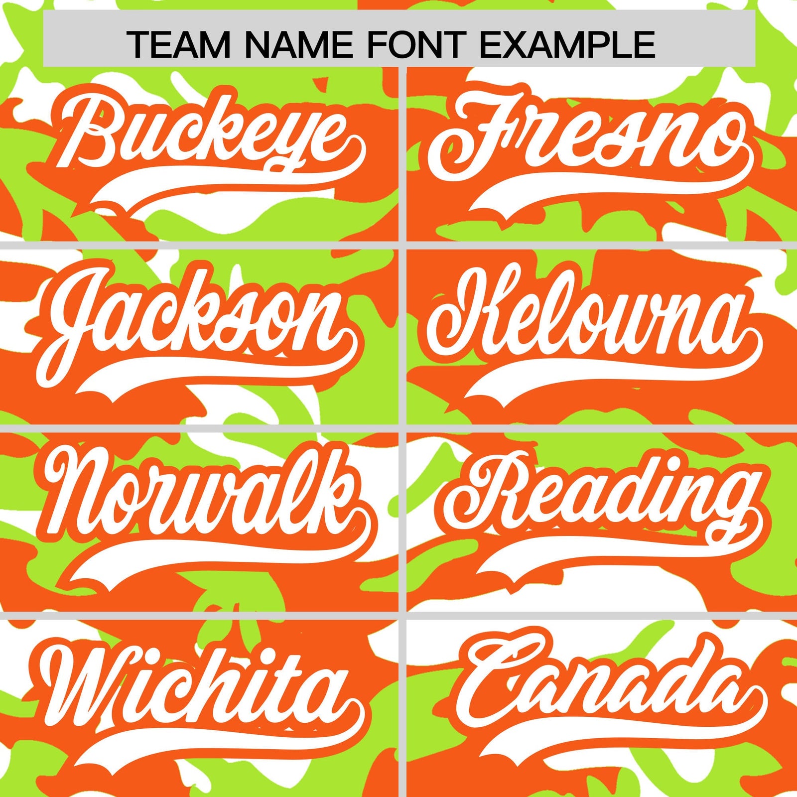 Custom Neon Green Orange White Camo Gradient Fashion Baseball Jersey | Perfect for Training,Sublimation Printed & Stitched,Add Name and Numbern,Perfect for Teams | KXKSHOP