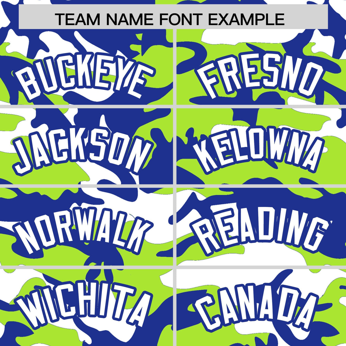 Custom Neon Green Royal Blue White Camo Gradient Fashion Baseball Jersey | Perfect for Training,Sublimation Printed & Stitched,Add Name and Numbern,Perfect for Teams | KXKSHOP