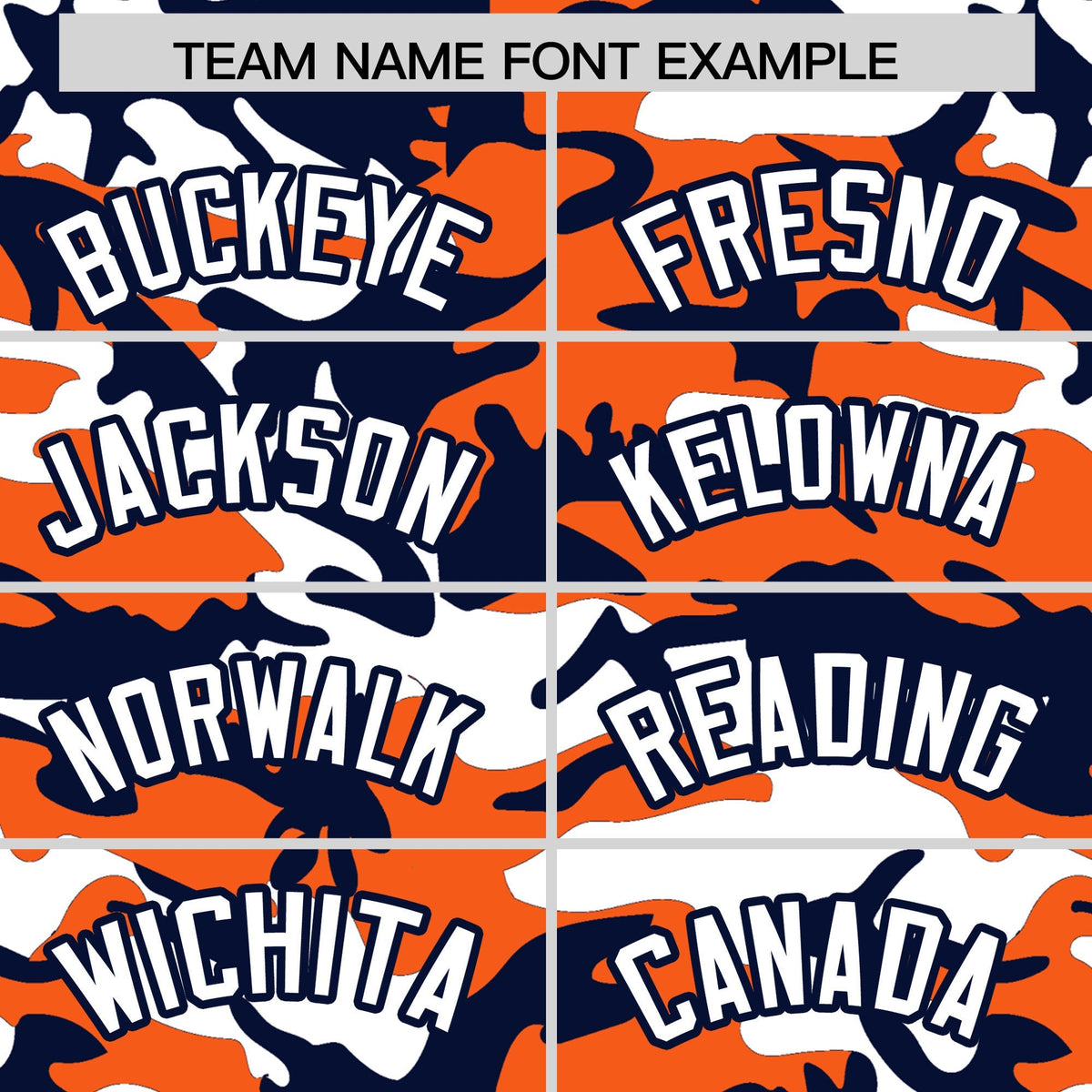 Custom Orange Navy White Camo Gradient Fashion Baseball Jersey | Perfect for Training,Sublimation Printed &amp; Stitched,Add Name and Numbern,Perfect for Teams | KXKSHOP