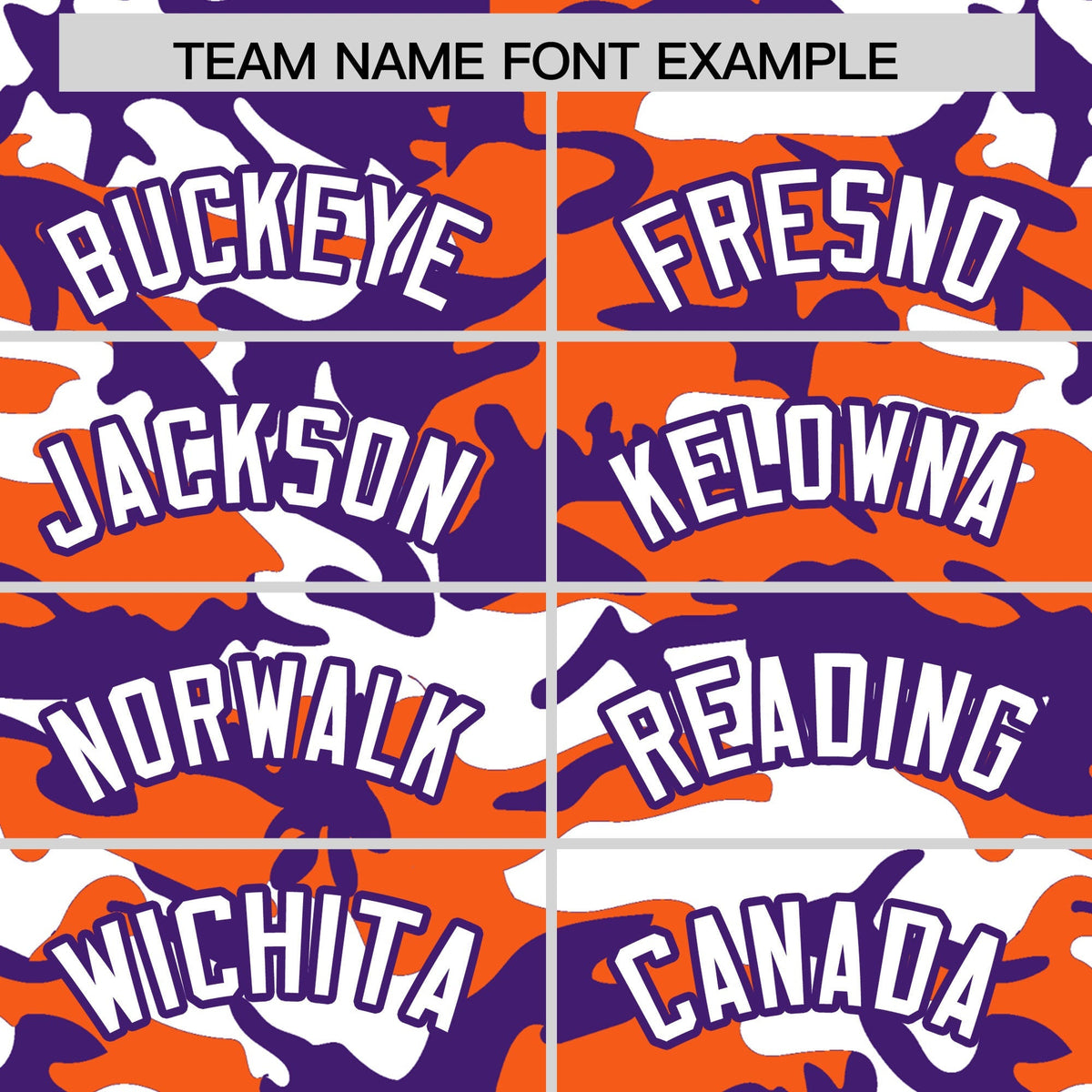 Custom Orange Purple White Camo Gradient Fashion Baseball Jersey | Perfect for Training,Sublimation Printed &amp; Stitched,Add Name and Numbern,Perfect for Teams | KXKSHOP