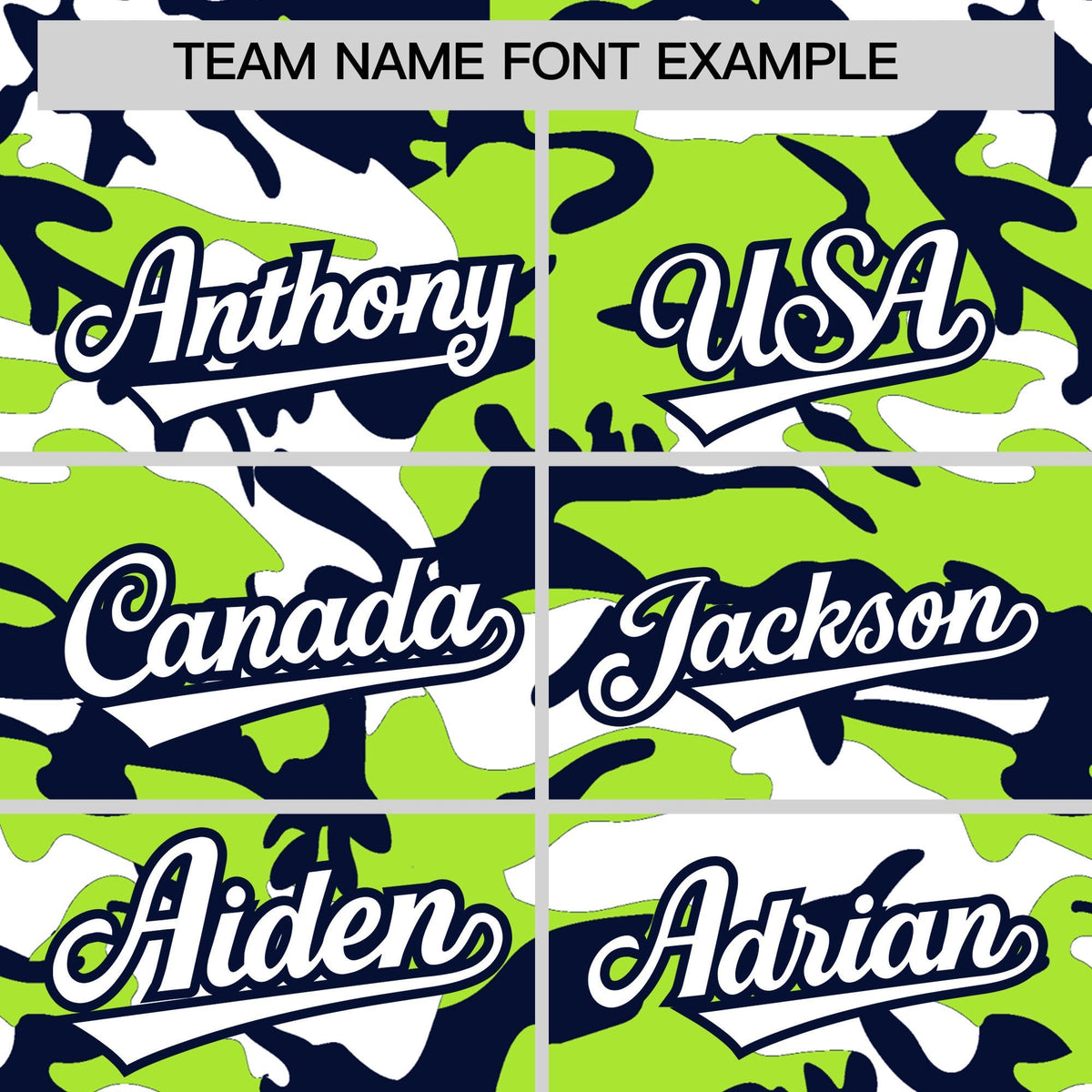 Custom Neon Green Navy White Camo Gradient Fashion Baseball Jersey | Perfect for Training,Sublimation Printed &amp; Stitched,Add Name and Numbern,Perfect for Teams | KXKSHOP