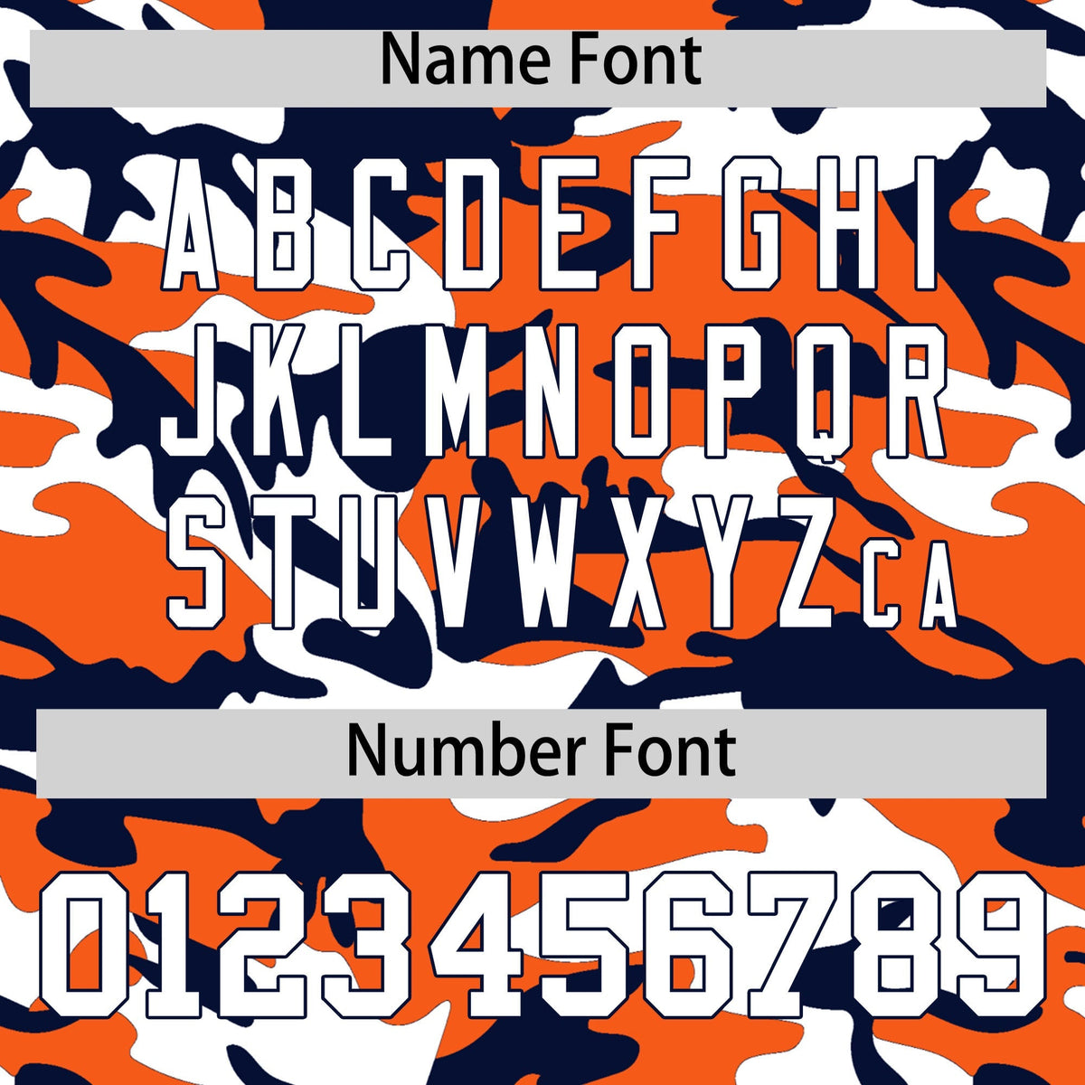Custom Orange Navy White Camo Gradient Fashion Baseball Jersey | Perfect for Training,Sublimation Printed &amp; Stitched,Add Name and Numbern,Perfect for Teams | KXKSHOP