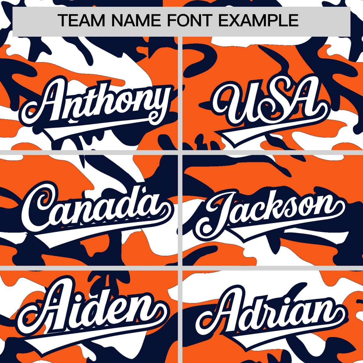 Custom Orange Navy White Camo Gradient Fashion Baseball Jersey | Perfect for Training,Sublimation Printed &amp; Stitched,Add Name and Numbern,Perfect for Teams | KXKSHOP