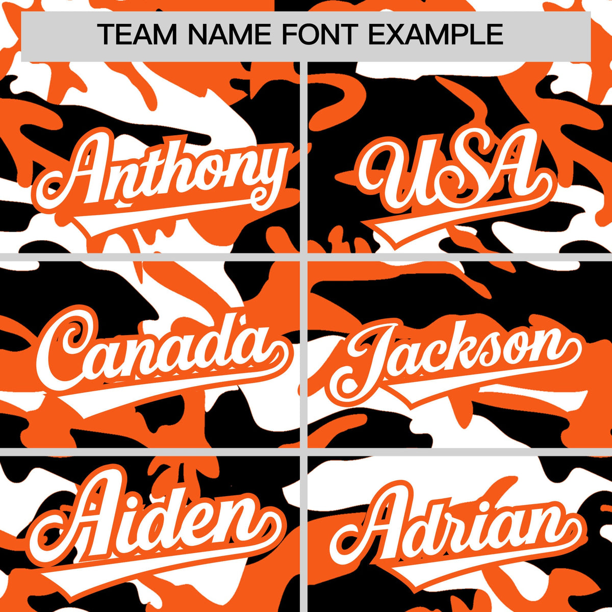 Custom Orange Black White Camo Gradient Fashion Baseball Jersey | Perfect for Training,Sublimation Printed &amp; Stitched,Add Name and Numbern,Perfect for Teams | KXKSHOP