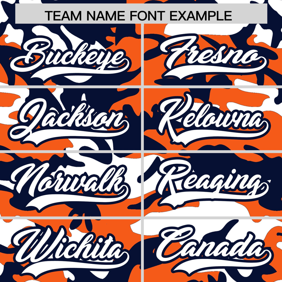 Custom Orange Navy White Camo Gradient Fashion Baseball Jersey | Perfect for Training,Sublimation Printed &amp; Stitched,Add Name and Numbern,Perfect for Teams | KXKSHOP