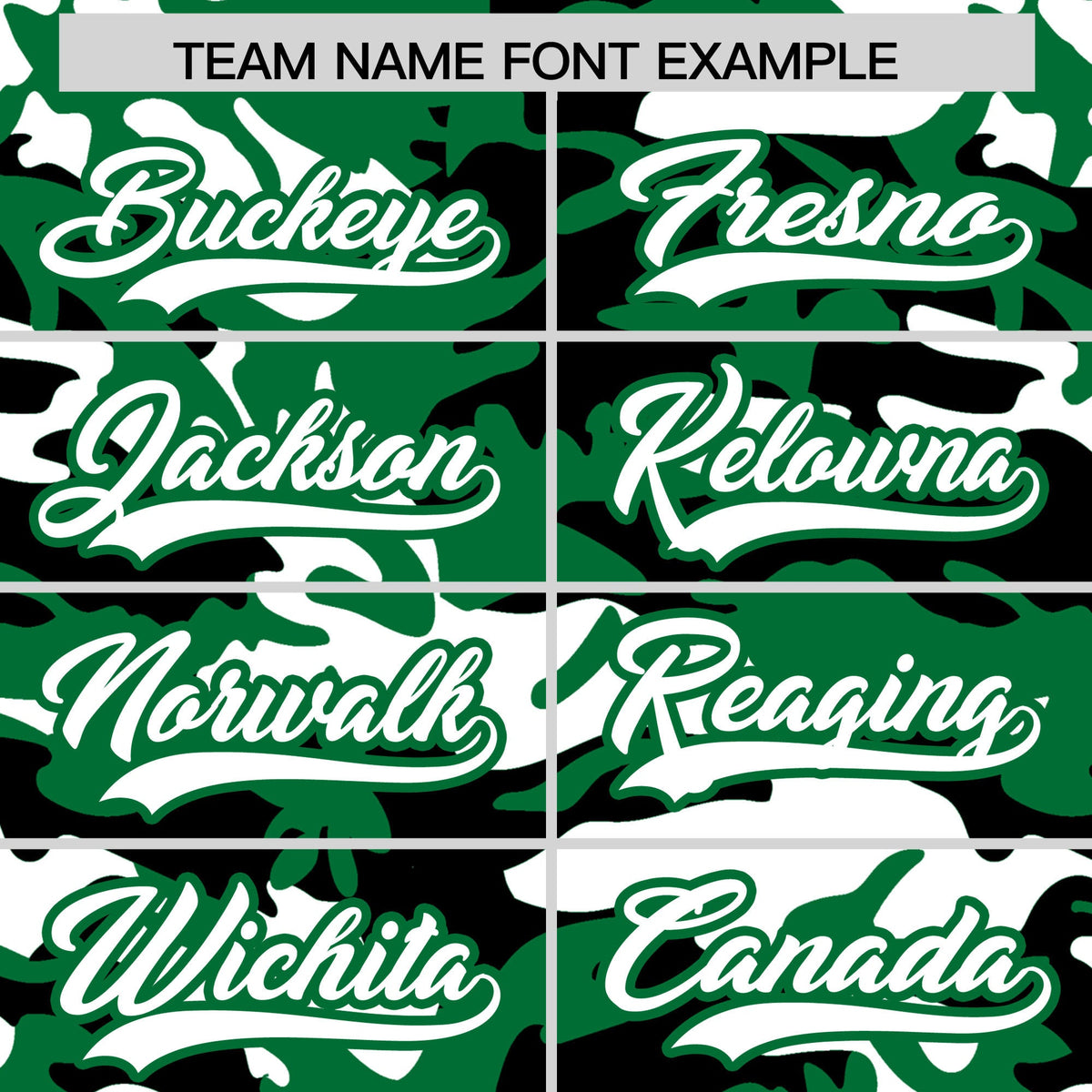 Custom Kelly Green Black White Camo Gradient Fashion Baseball Jersey | Perfect for Training,Sublimation Printed &amp; Stitched,Add Name and Numbern,Perfect for Teams | KXKSHOP