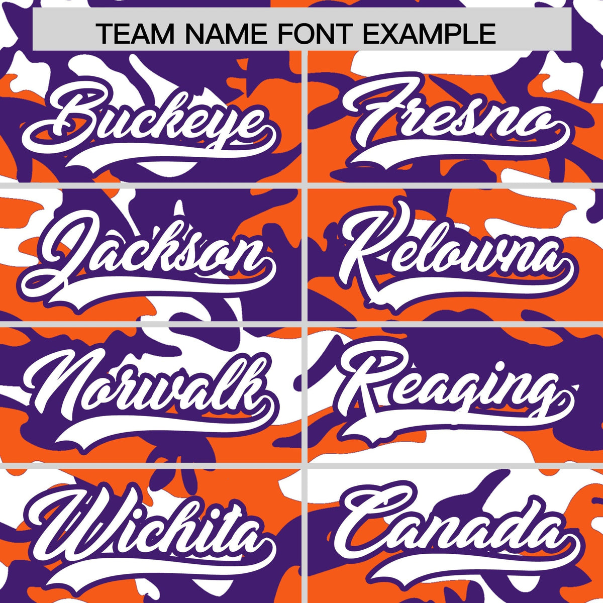 Custom Orange Purple White Camo Gradient Fashion Baseball Jersey | Perfect for Training,Sublimation Printed &amp; Stitched,Add Name and Numbern,Perfect for Teams | KXKSHOP