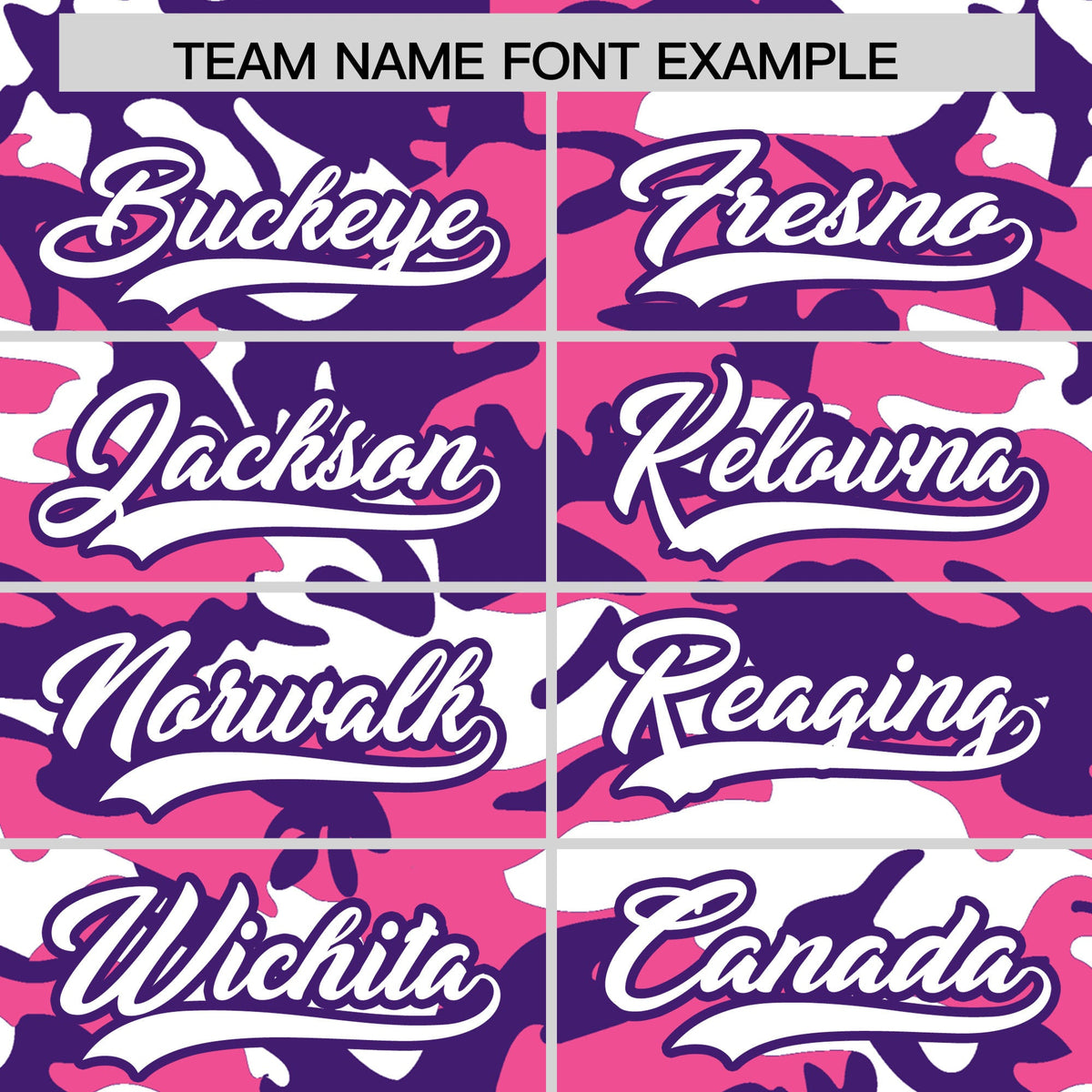 Custom Pink Purple White Camo Gradient Fashion Baseball Jersey | Perfect for Training,Sublimation Printed &amp; Stitched,Add Name and Numbern,Perfect for Teams | KXKSHOP