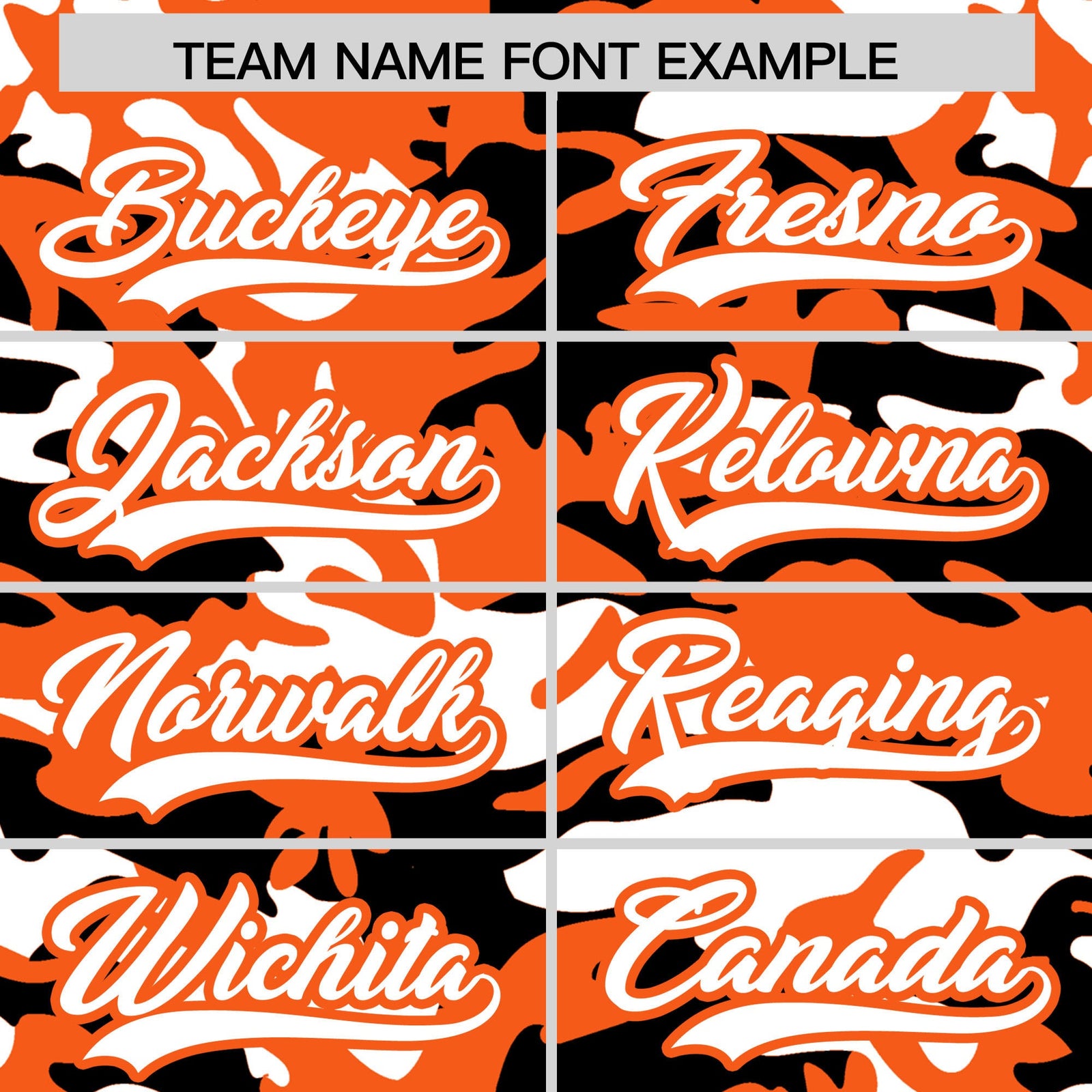 Custom Orange Black White Camo Gradient Fashion Baseball Jersey | Perfect for Training,Sublimation Printed & Stitched,Add Name and Numbern,Perfect for Teams | KXKSHOP