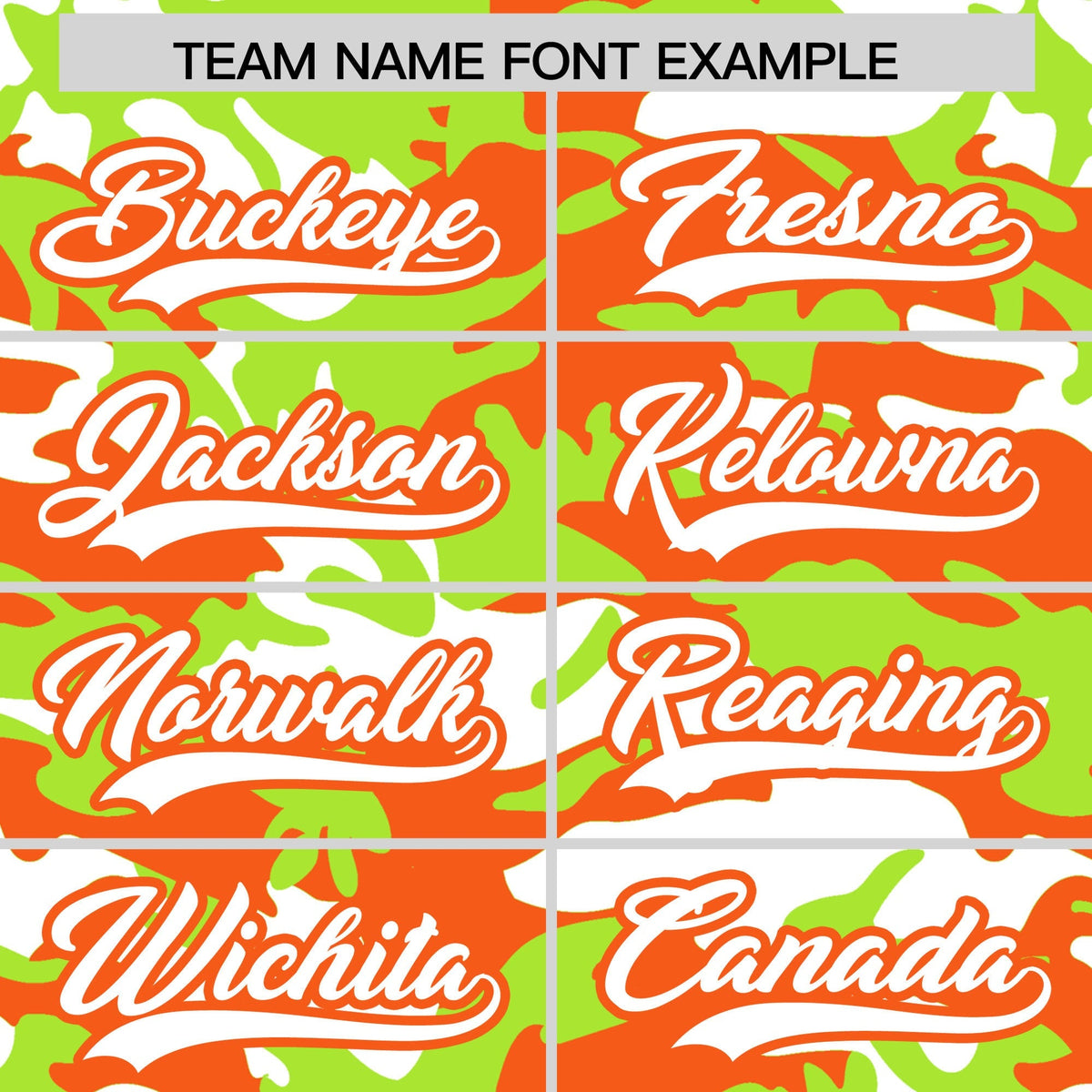 Custom Neon Green Orange White Camo Gradient Fashion Baseball Jersey | Perfect for Training,Sublimation Printed &amp; Stitched,Add Name and Numbern,Perfect for Teams | KXKSHOP