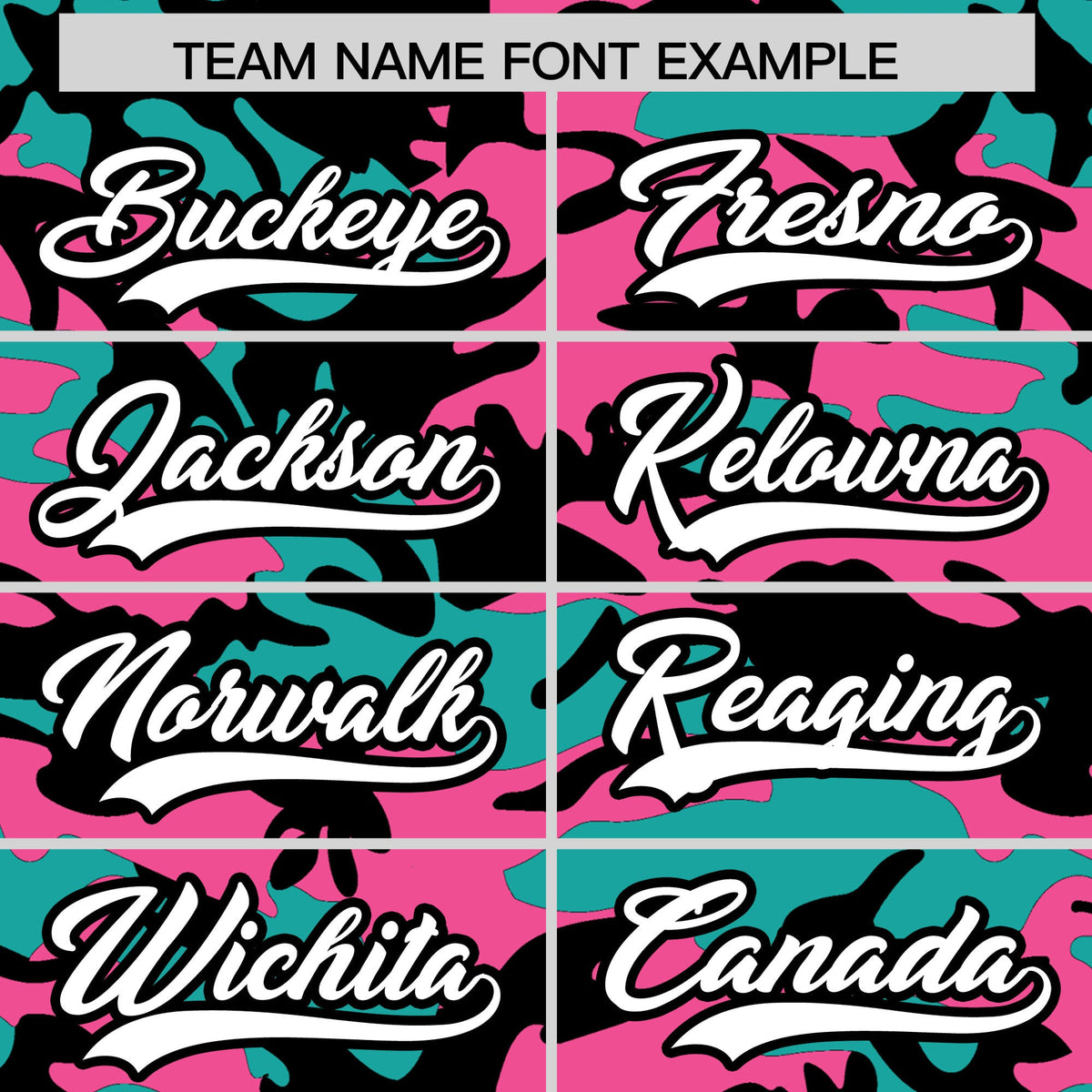 Custom Aqua Pink Black Camo Gradient Fashion Baseball Jersey | Perfect for Training,Sublimation Printed &amp; Stitched,Add Name and Numbern,Perfect for Teams | KXKSHOP