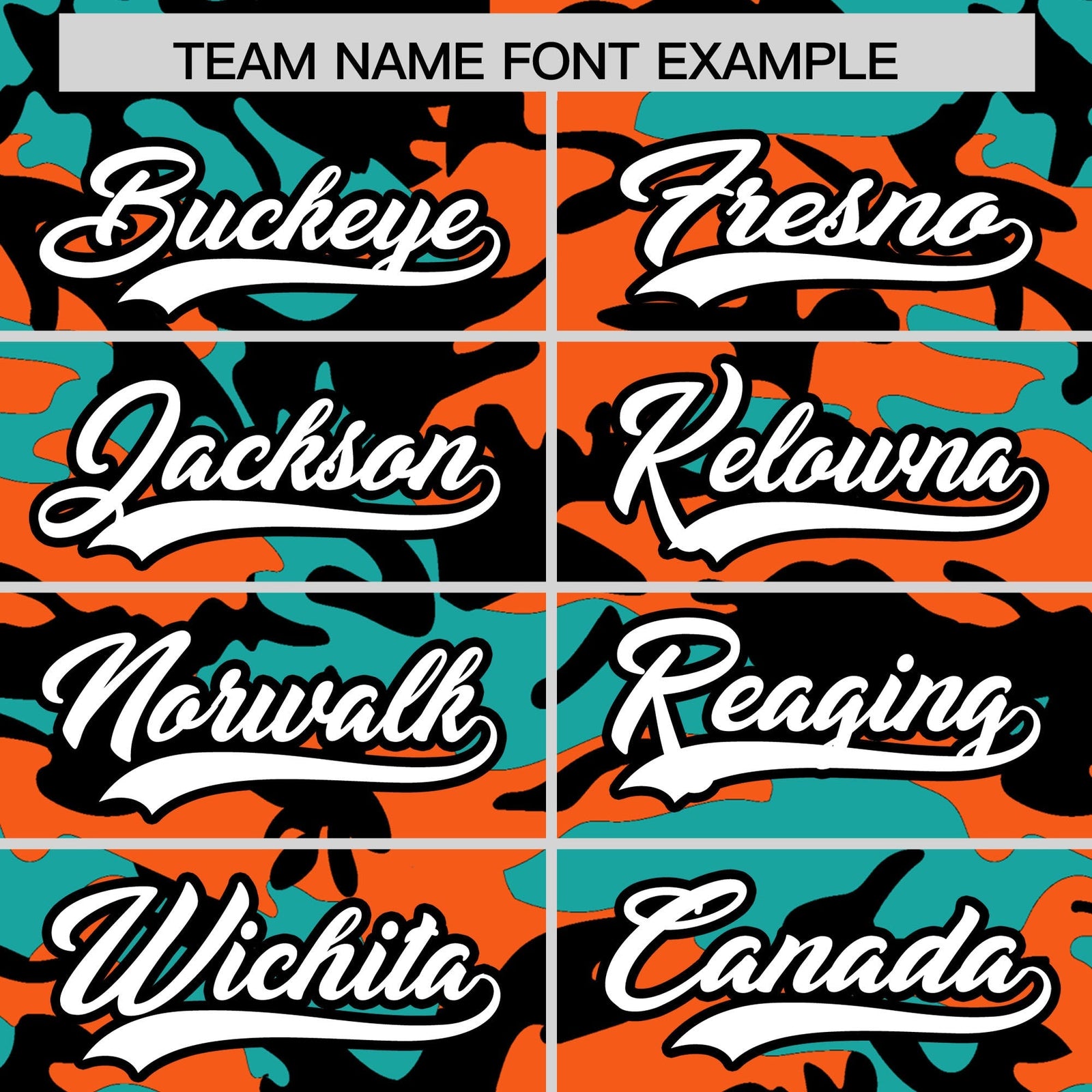 Custom Orange Aqua Black Camo Gradient Fashion Baseball Jersey | Perfect for Training,Sublimation Printed & Stitched,Add Name and Numbern,Perfect for Teams | KXKSHOP