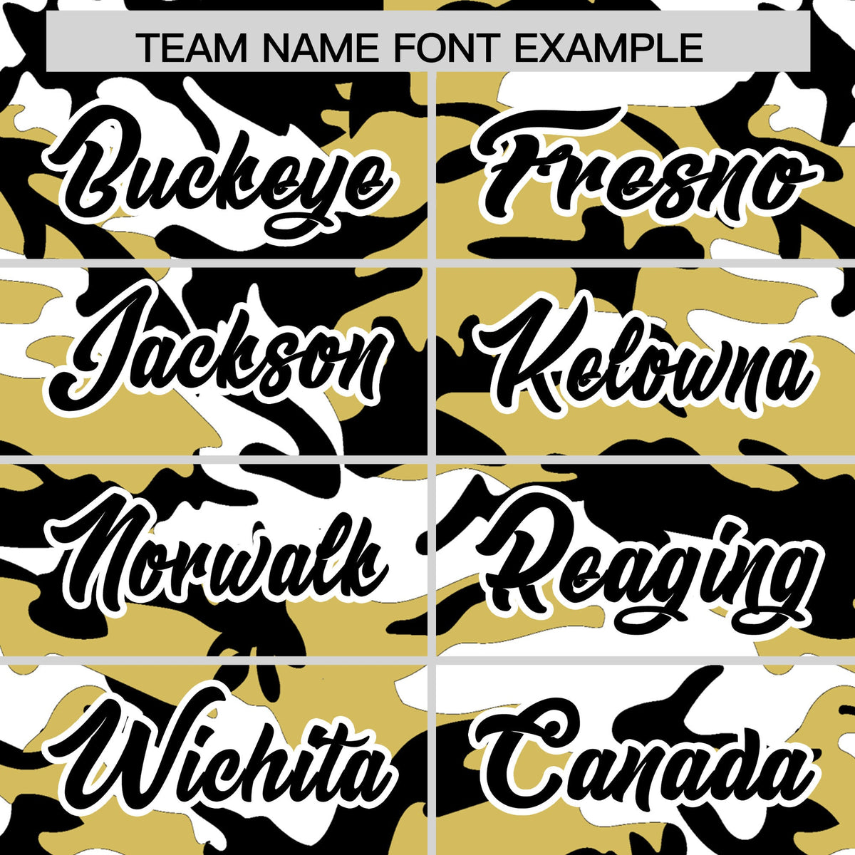 Custom Old Gold Black White Camo Gradient Fashion Baseball Jersey | Perfect for Training,Sublimation Printed &amp; Stitched,Add Name and Numbern,Perfect for Teams | KXKSHOP