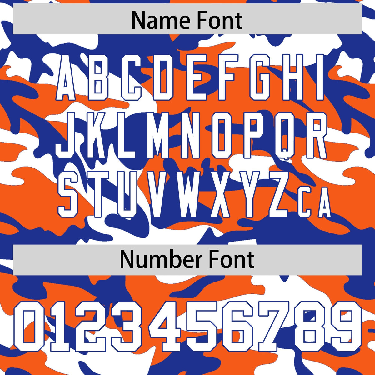 Custom Orange Royal Blue White Camo Gradient Fashion Baseball Jersey | Perfect for Training,Sublimation Printed & Stitched,Add Name and Numbern,Perfect for Teams | KXKSHOP