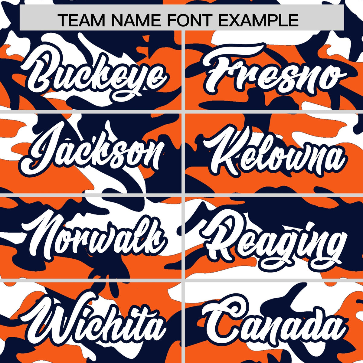 Custom Orange Navy White Camo Gradient Fashion Baseball Jersey | Perfect for Training,Sublimation Printed &amp; Stitched,Add Name and Numbern,Perfect for Teams | KXKSHOP