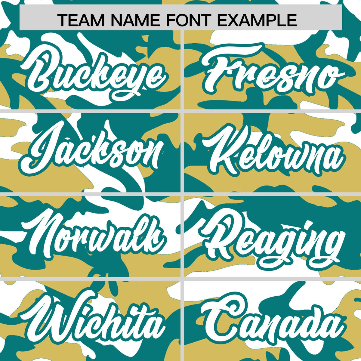 Custom Old Gold Teal White Camo Gradient Fashion Baseball Jersey | Perfect for Training,Sublimation Printed &amp; Stitched,Add Name and Numbern,Perfect for Teams | KXKSHOP