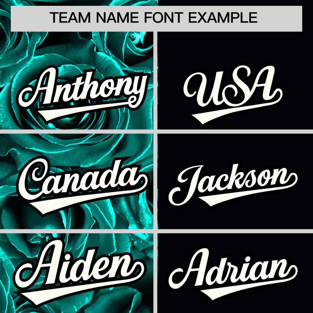 Custom Aqua Black Split Rose Print Authentic Baseball Jersey