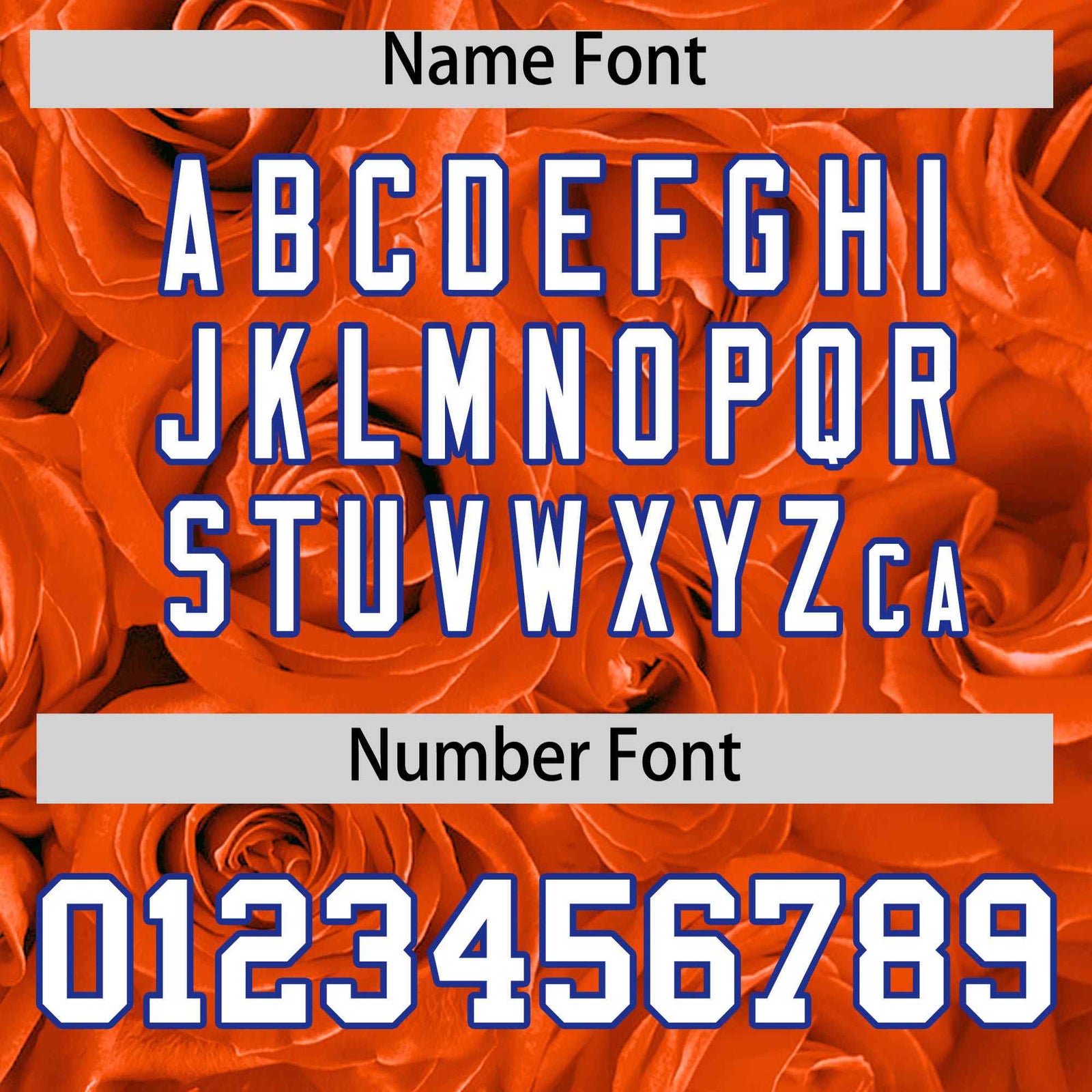 Custom Orange Royal Split Rose Print Authentic Baseball Jersey