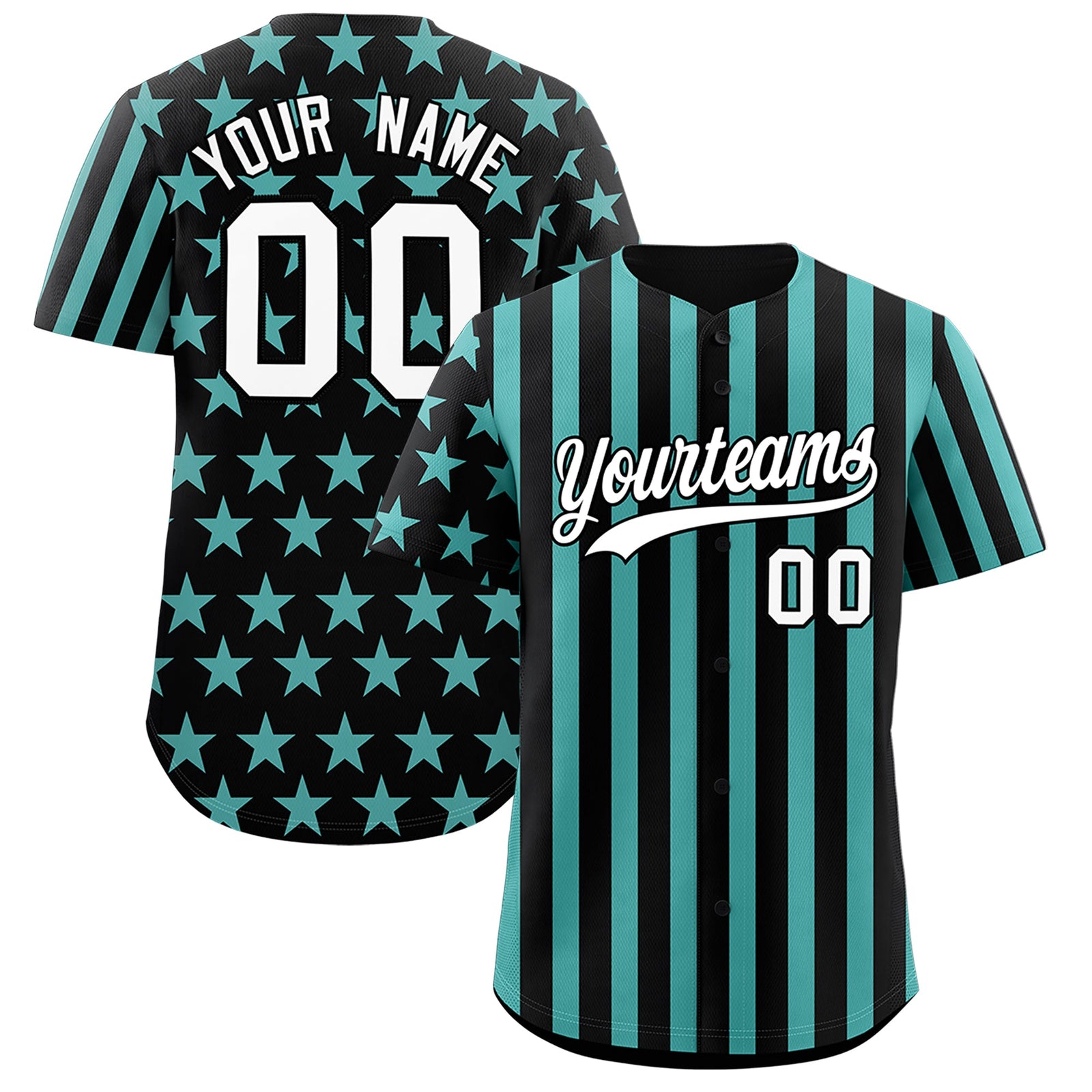 Custom Black Bright Green American Flag Graffiti Pattern Baseball Jersey| KXKSHOP