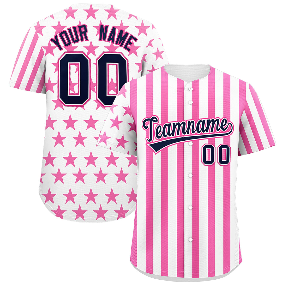 Custom White Pink American Flag Graffiti Pattern Baseball Jersey| KXKSHOP