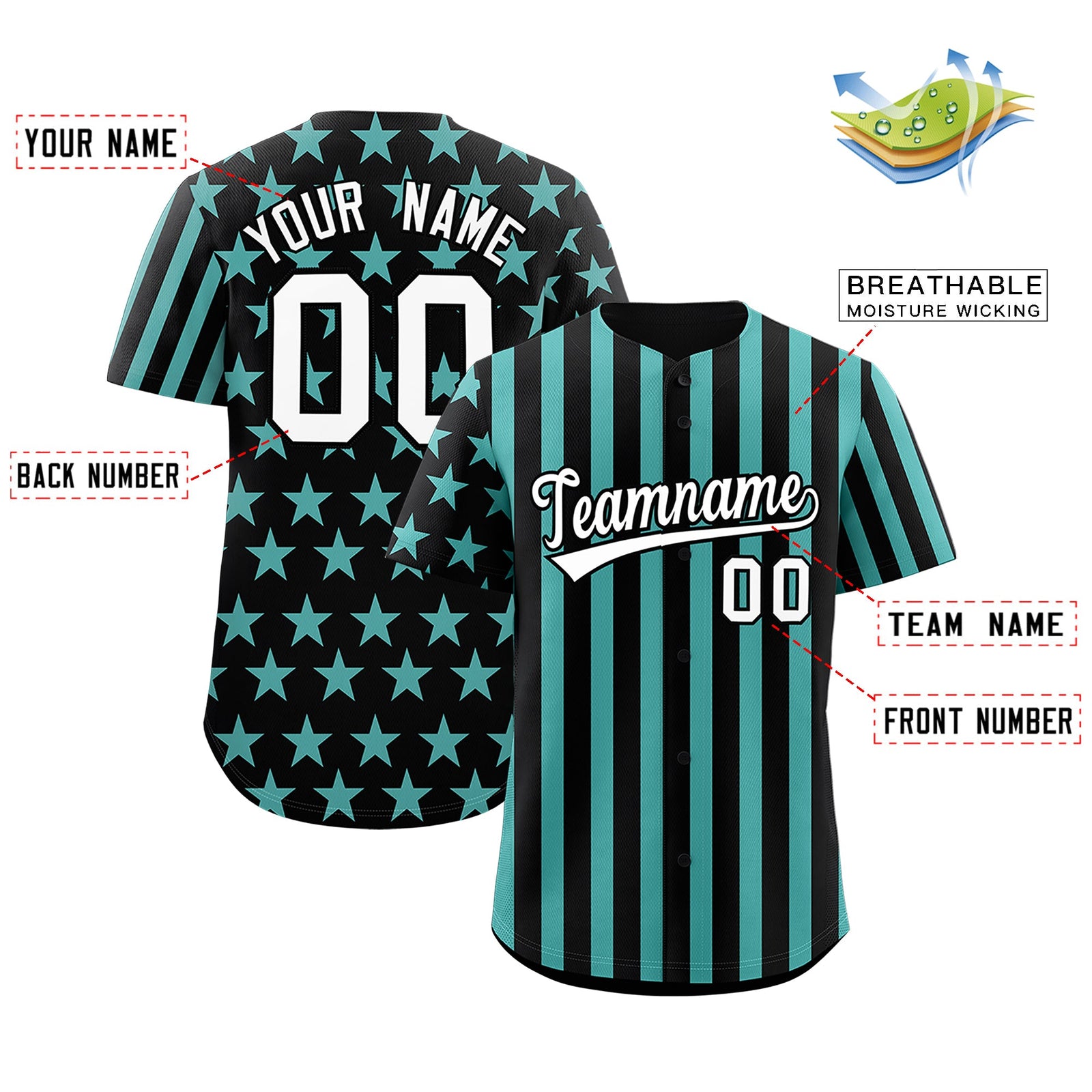 Custom Black Bright Green American Flag Graffiti Pattern Baseball Jersey| KXKSHOP