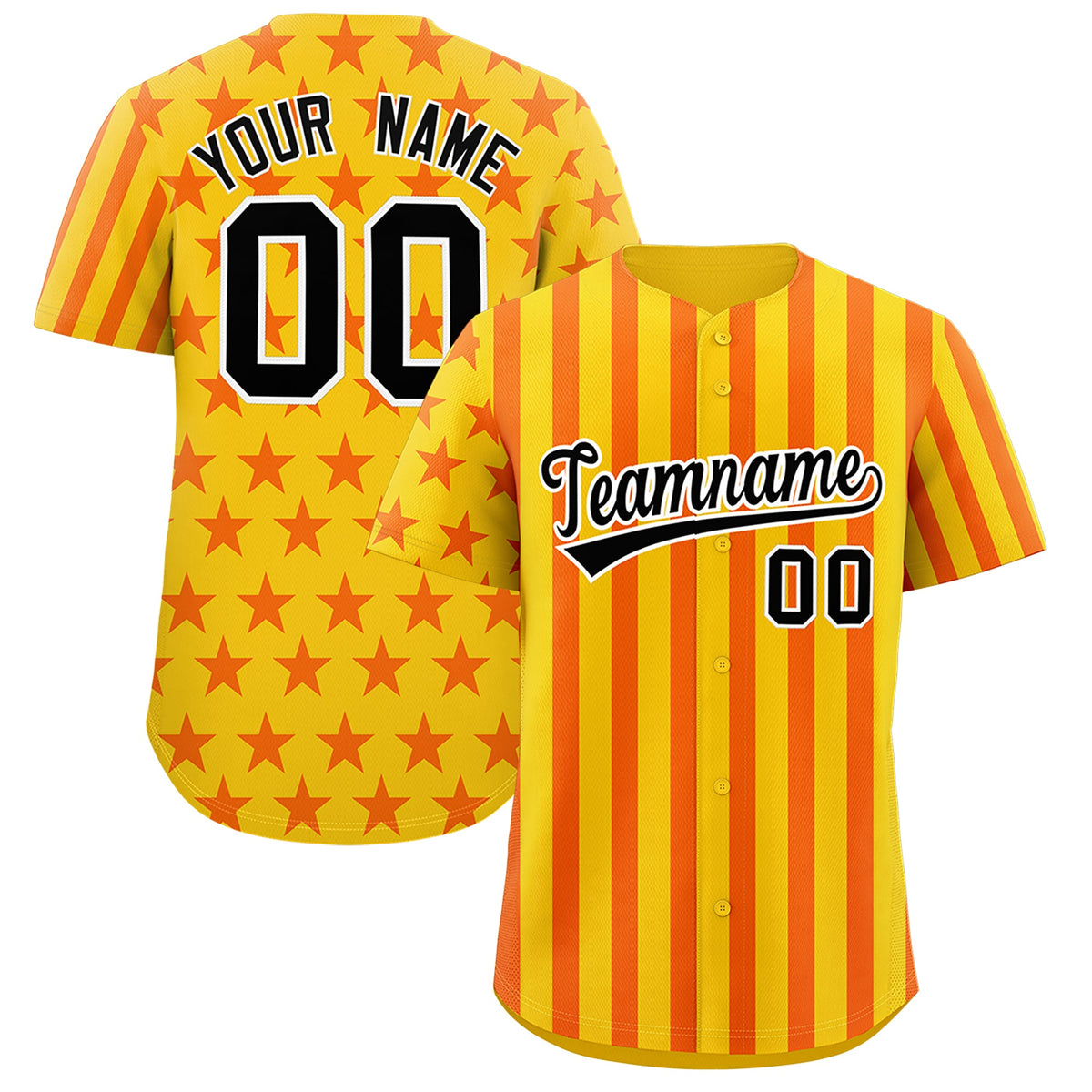 Custom Gold Orange American Flag Graffiti Pattern Baseball Jersey| KXKSHOP