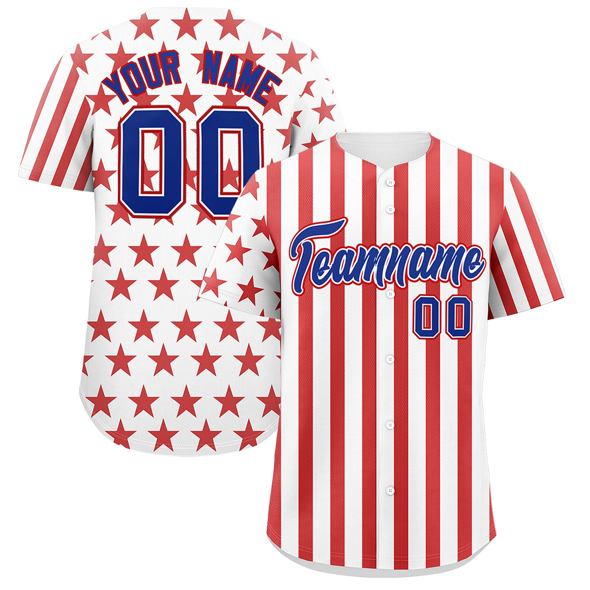 Custom White Red American Flag Graffiti Pattern Baseball Jersey| KXKSHOP