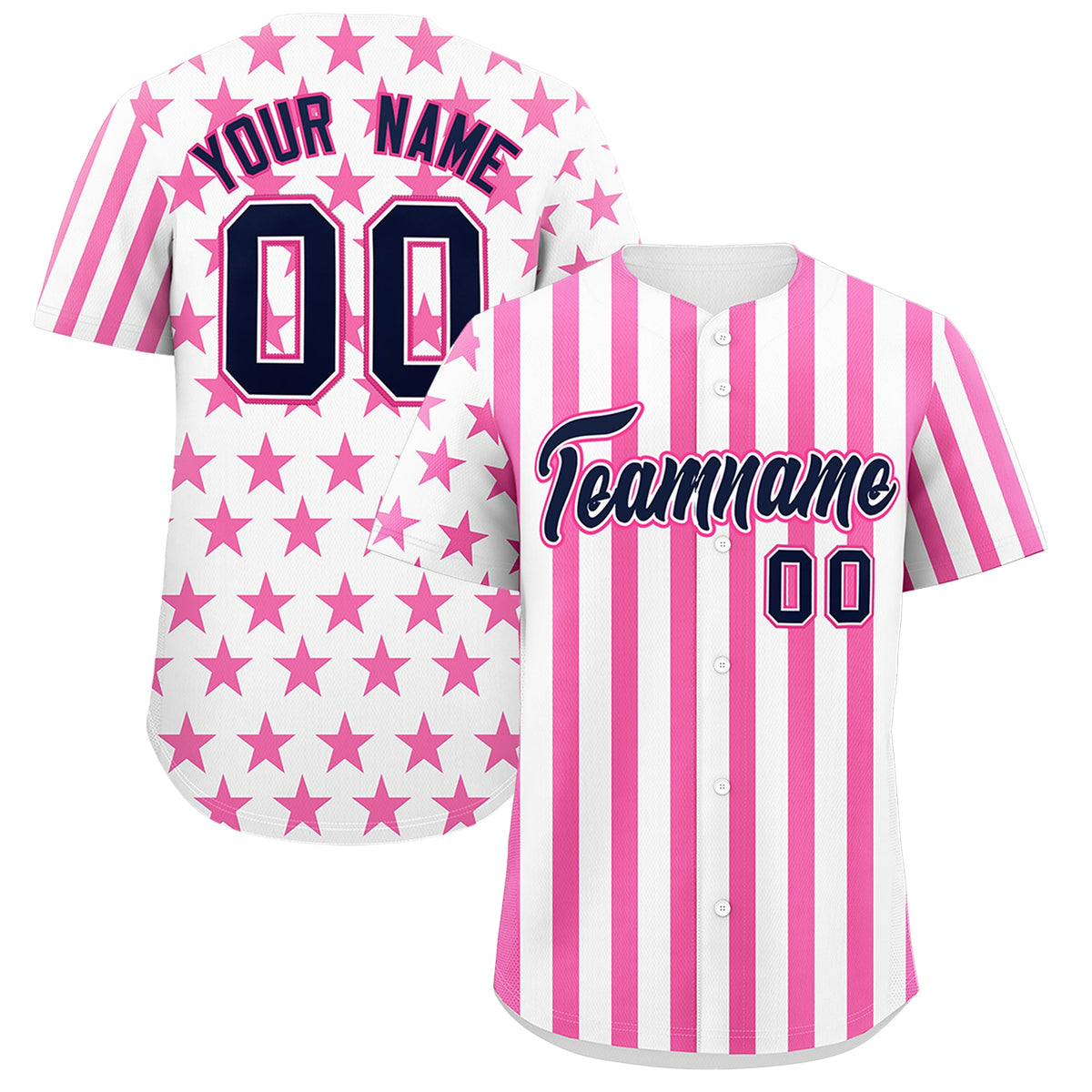 Custom White Pink American Flag Graffiti Pattern Baseball Jersey| KXKSHOP
