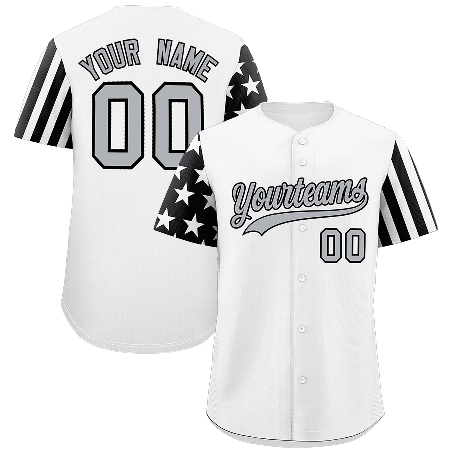 Custom White Black American Flag Raglan Sleeves Baseball Jersey| KXKSHOP